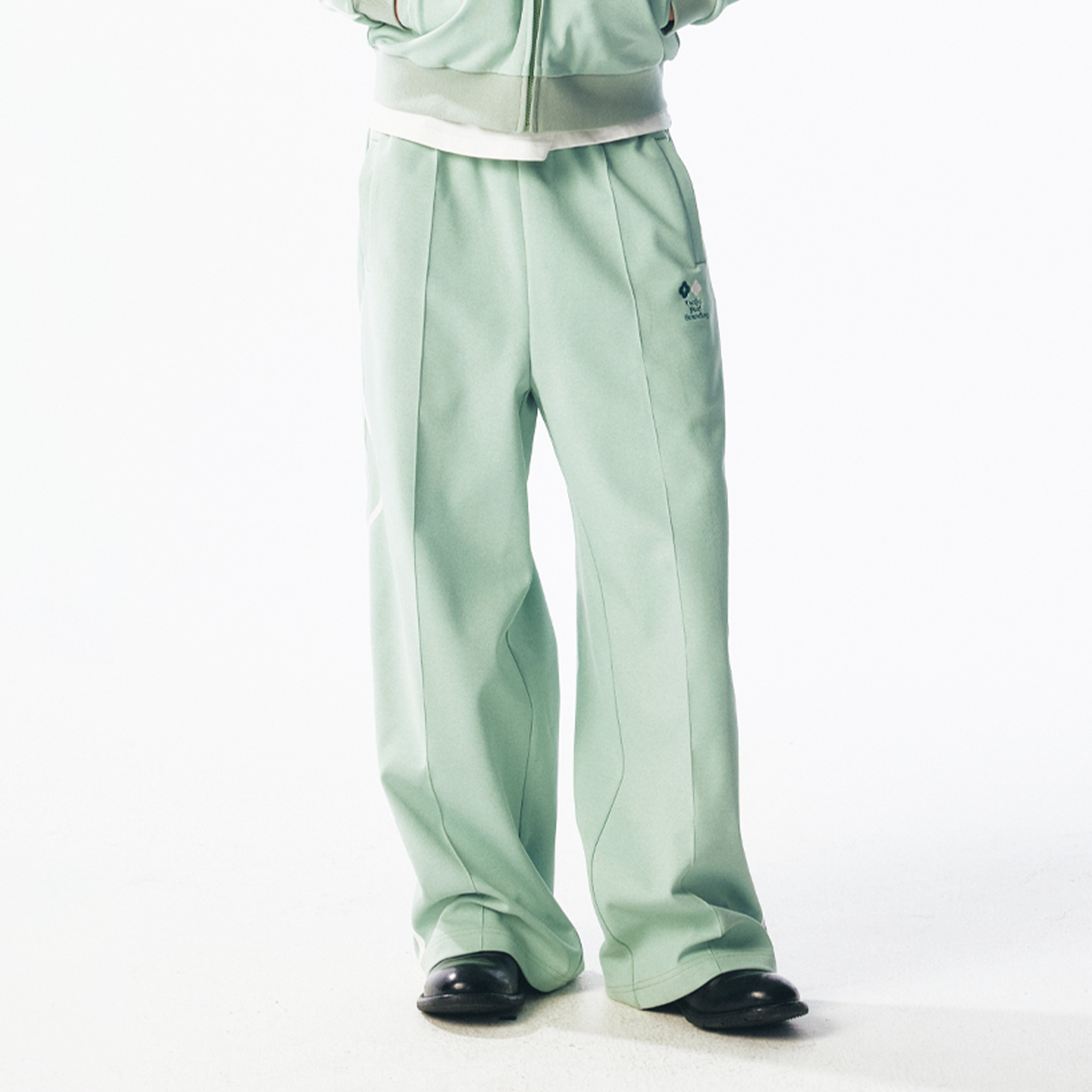 1997 POSTOFFICE Contrast Curved-Stripe Quick-Dry Track Pants