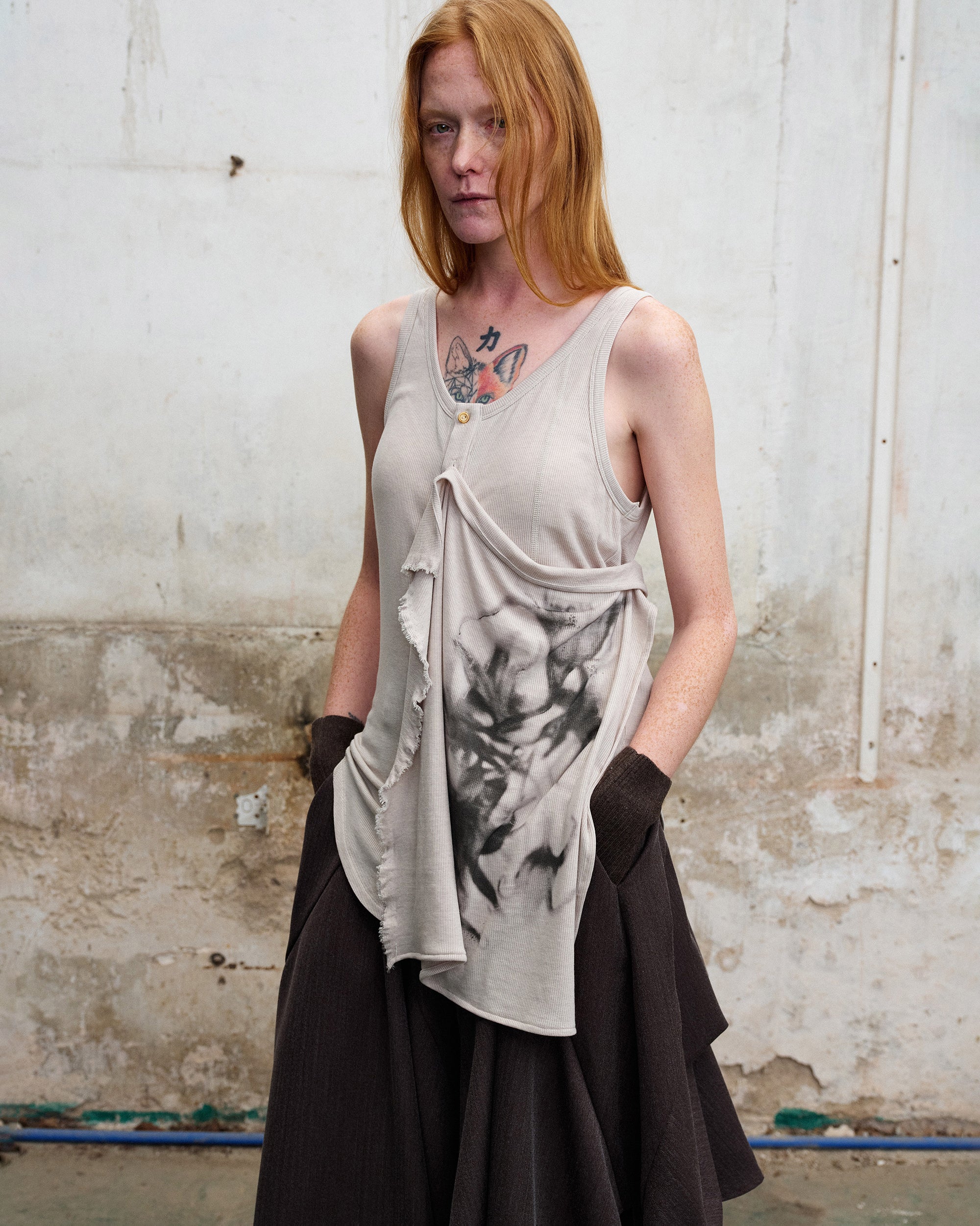 ILNya Nieternite Nifutur Layered Asymmetrical Skort Brown