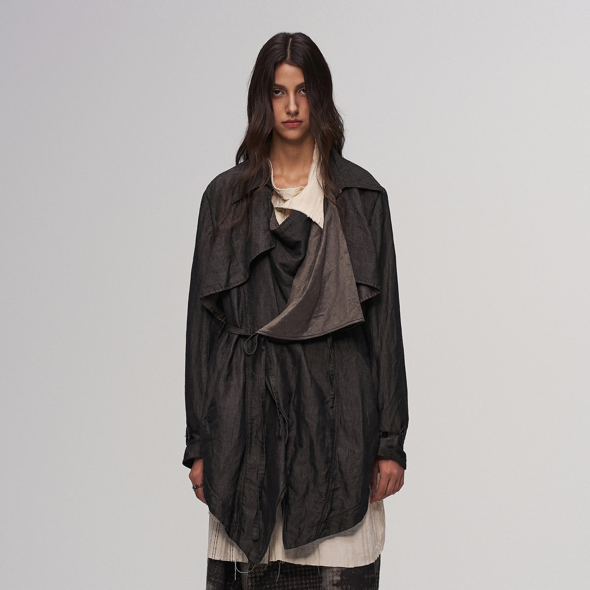 ILNya Nieternite Nifutur Asymmetric Draped-Flap Belted Jacket