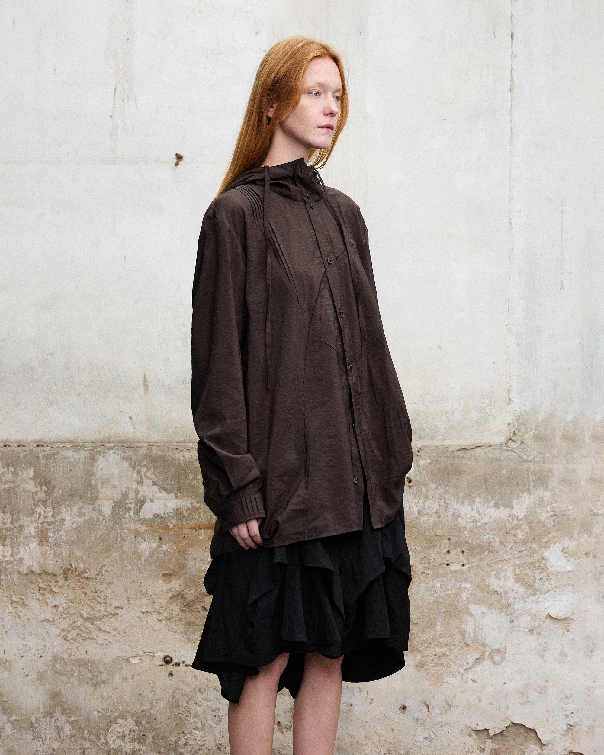 ILNya Nieternite Nifutur Layered Asymmetrical Skort Black