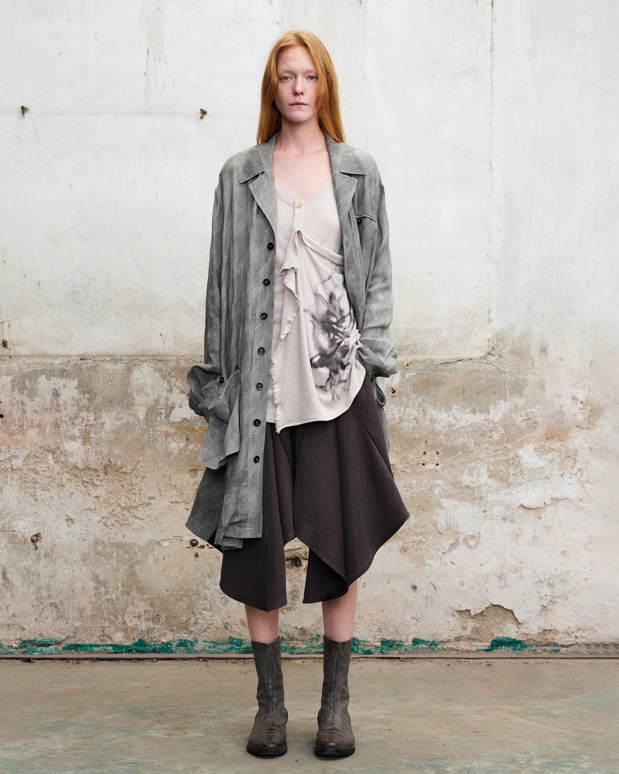 ILNya Nieternite Nifutur Layered Asymmetrical Skort Brown