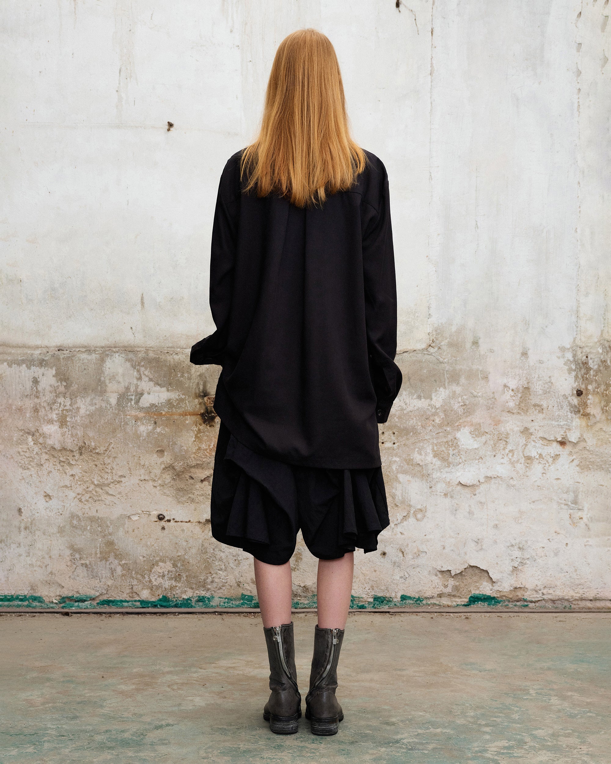 ILNya Nieternite Nifutur Layered Asymmetrical Skort Black