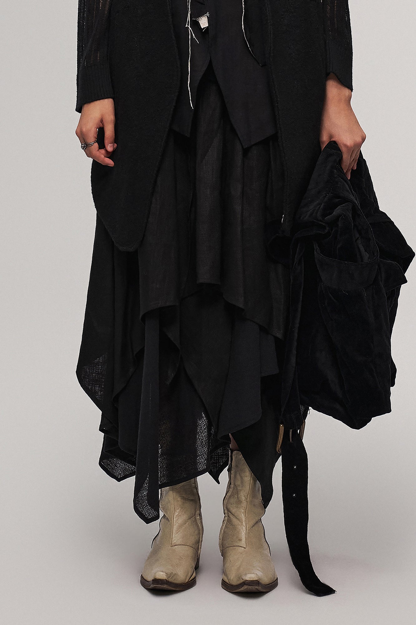 ILNya Nieternite Nifutur Asym Pleated Sheer Layered Skirt