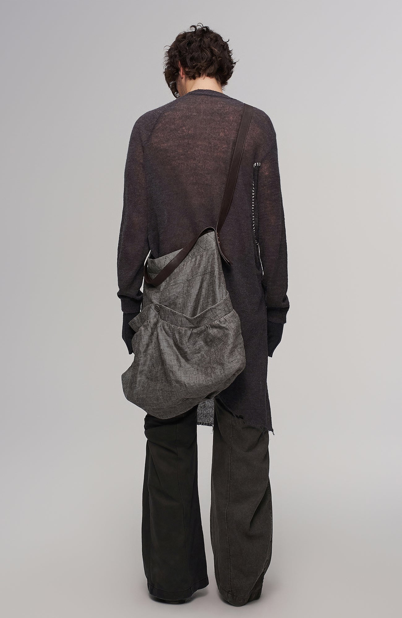 ILNya Nieternite Nifutur Contrast-Spliced Twist-Knee Flared Trousers