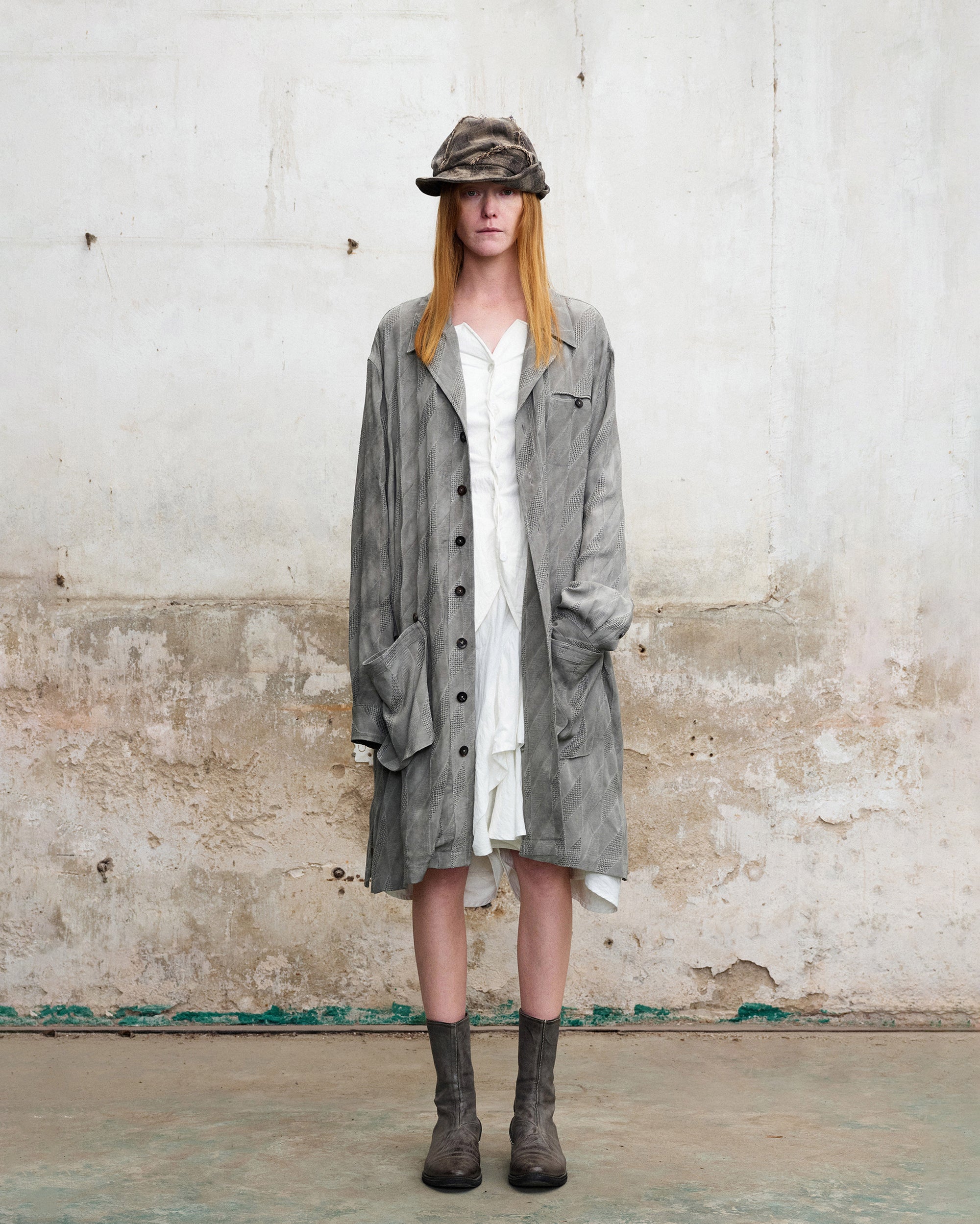 ILNya Nieternite Nifutur Frayed Plaid Spliced Newsboy Cap