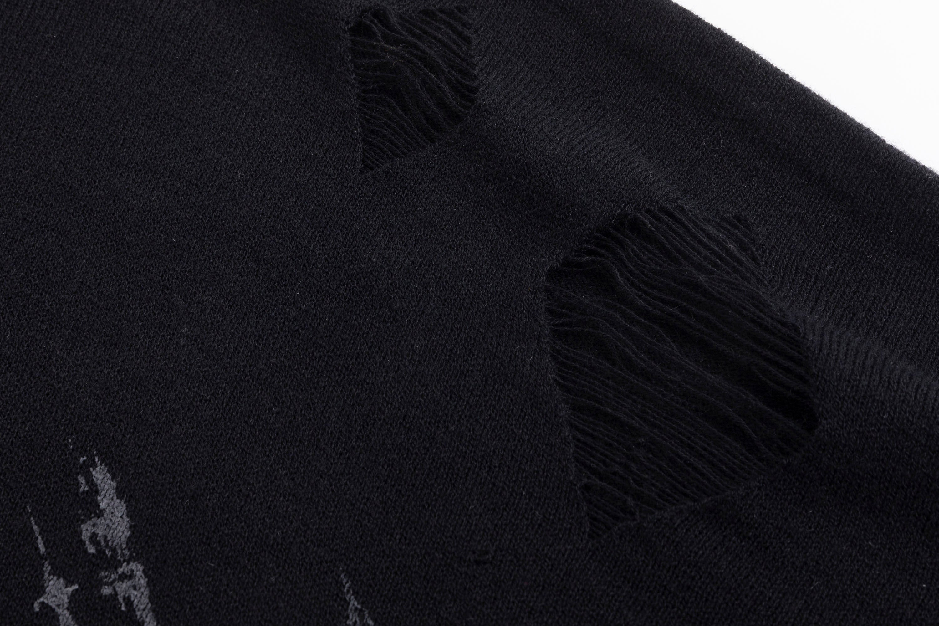 CESTNOUS Gothic Graphic Striped Bat-Sleeve Sweater