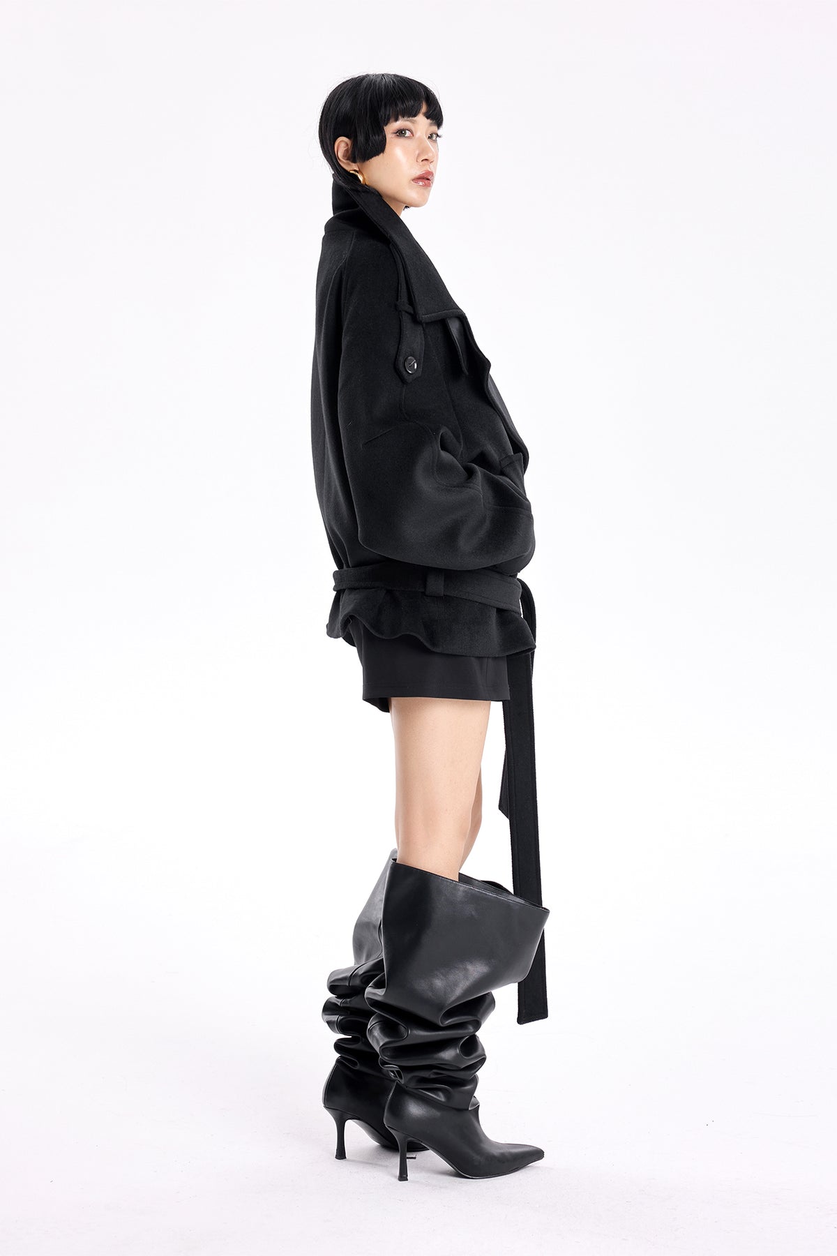 TINY IN STUDIO Oversized Drop-Shoulder Wool-Blend Coat