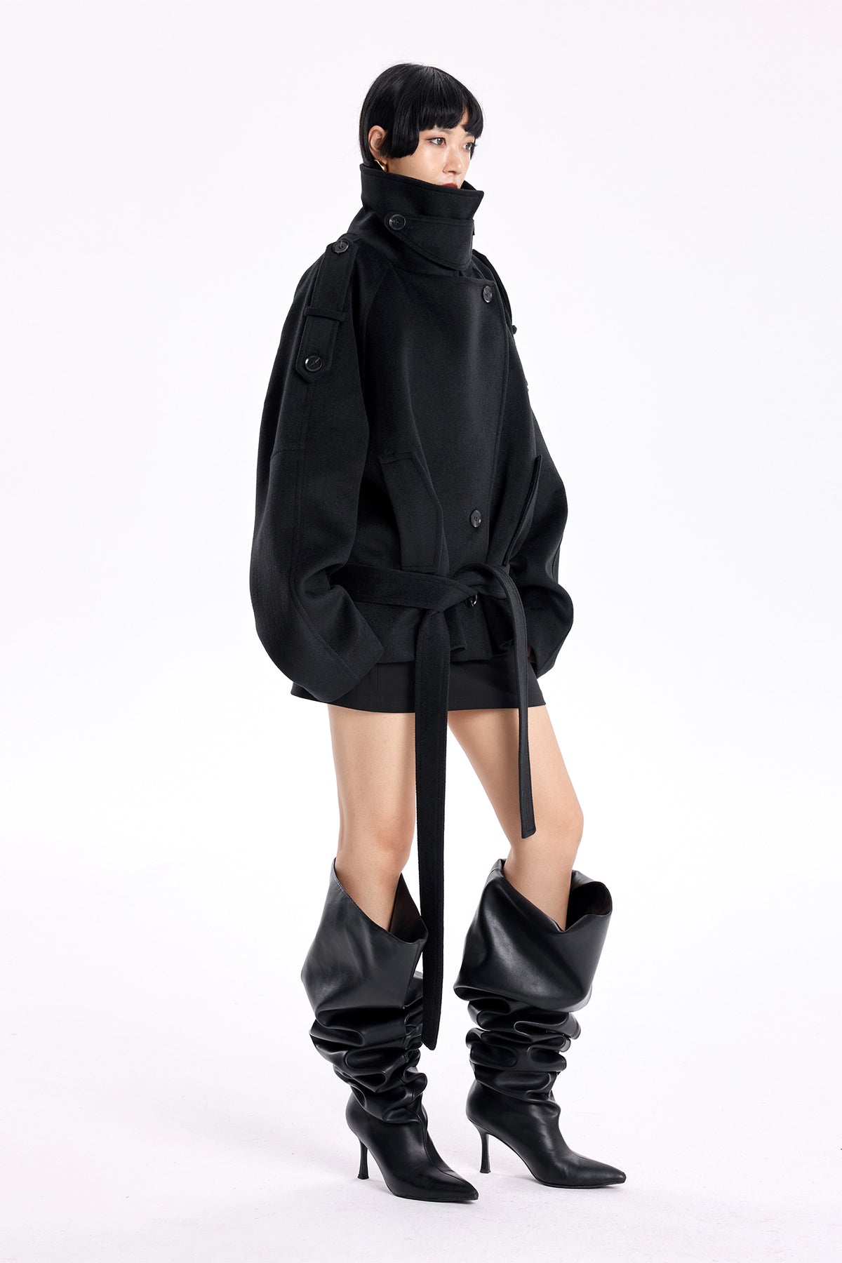 TINY IN STUDIO Oversized Drop-Shoulder Wool-Blend Coat