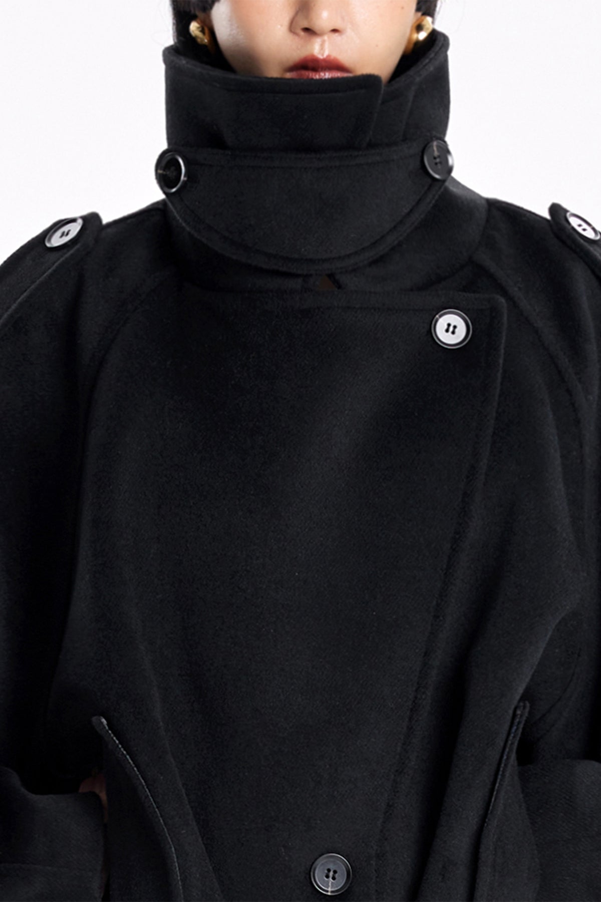 TINY IN STUDIO Oversized Drop-Shoulder Wool-Blend Coat