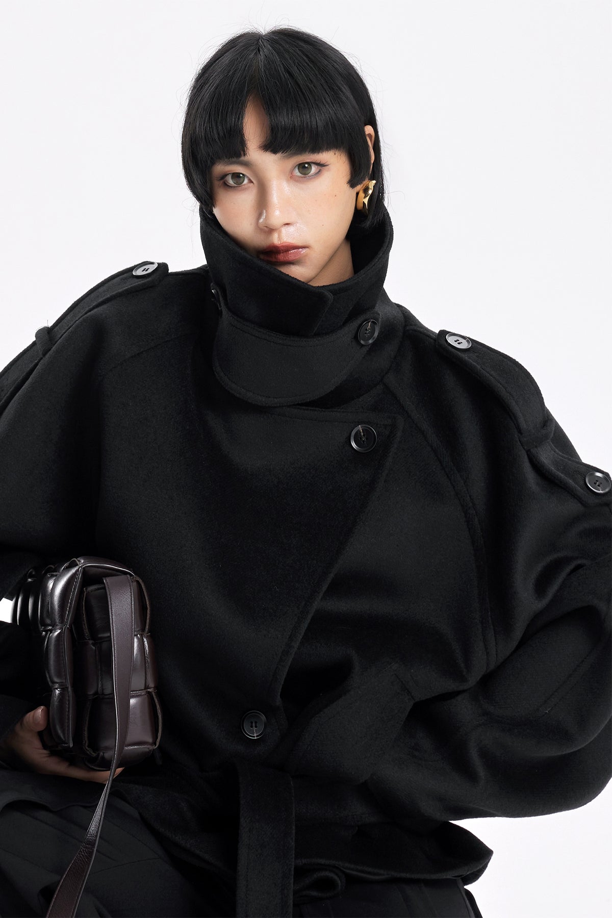 TINY IN STUDIO Oversized Drop-Shoulder Wool-Blend Coat