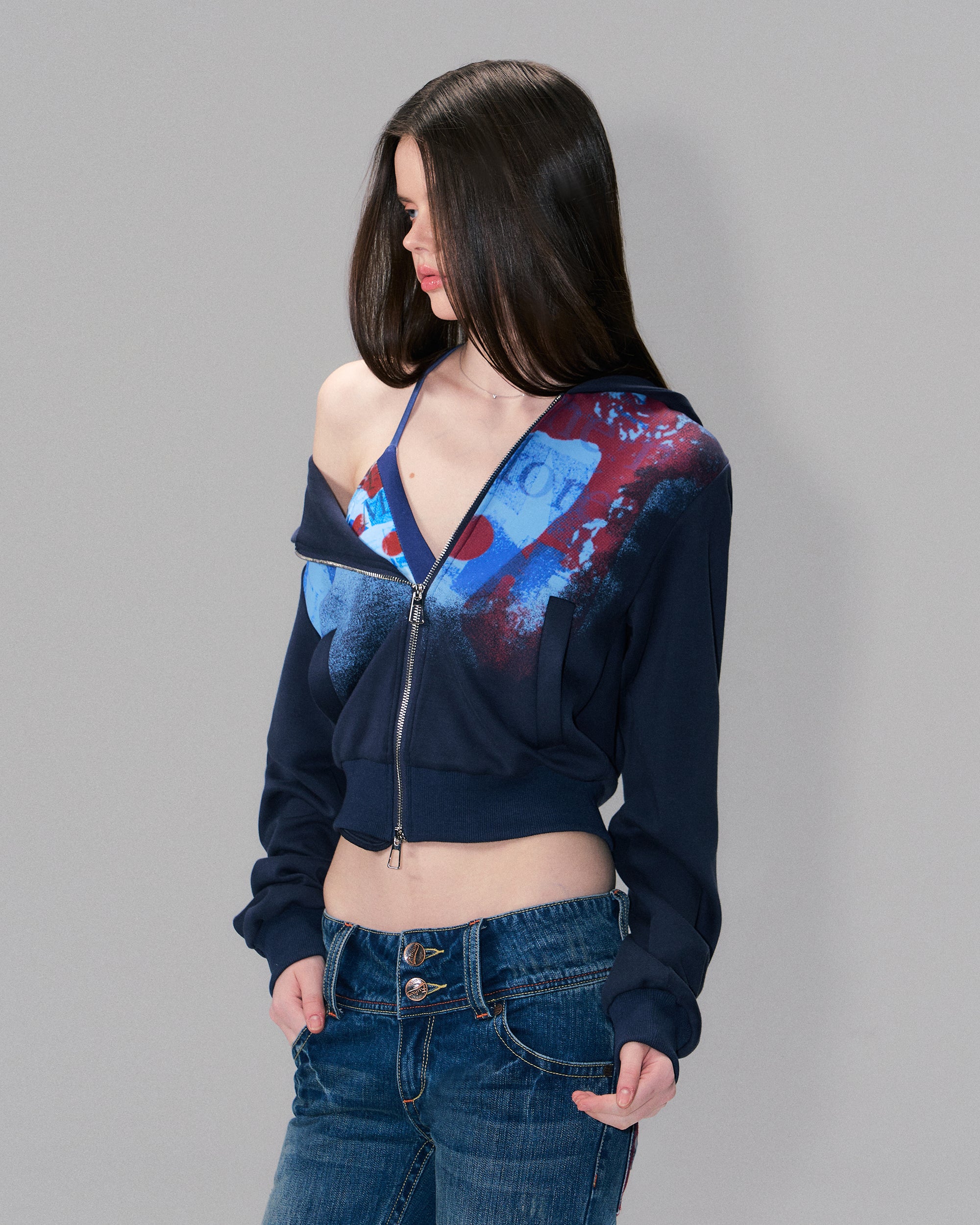 THE NEVERMORE Full-Print Adjustable Triangle Bralette