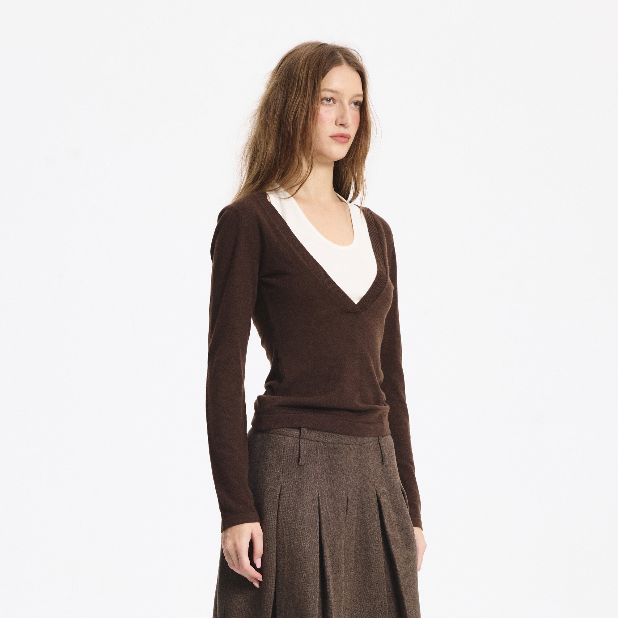 LEONSENSE Layered Cut-Out Tie-Back Top