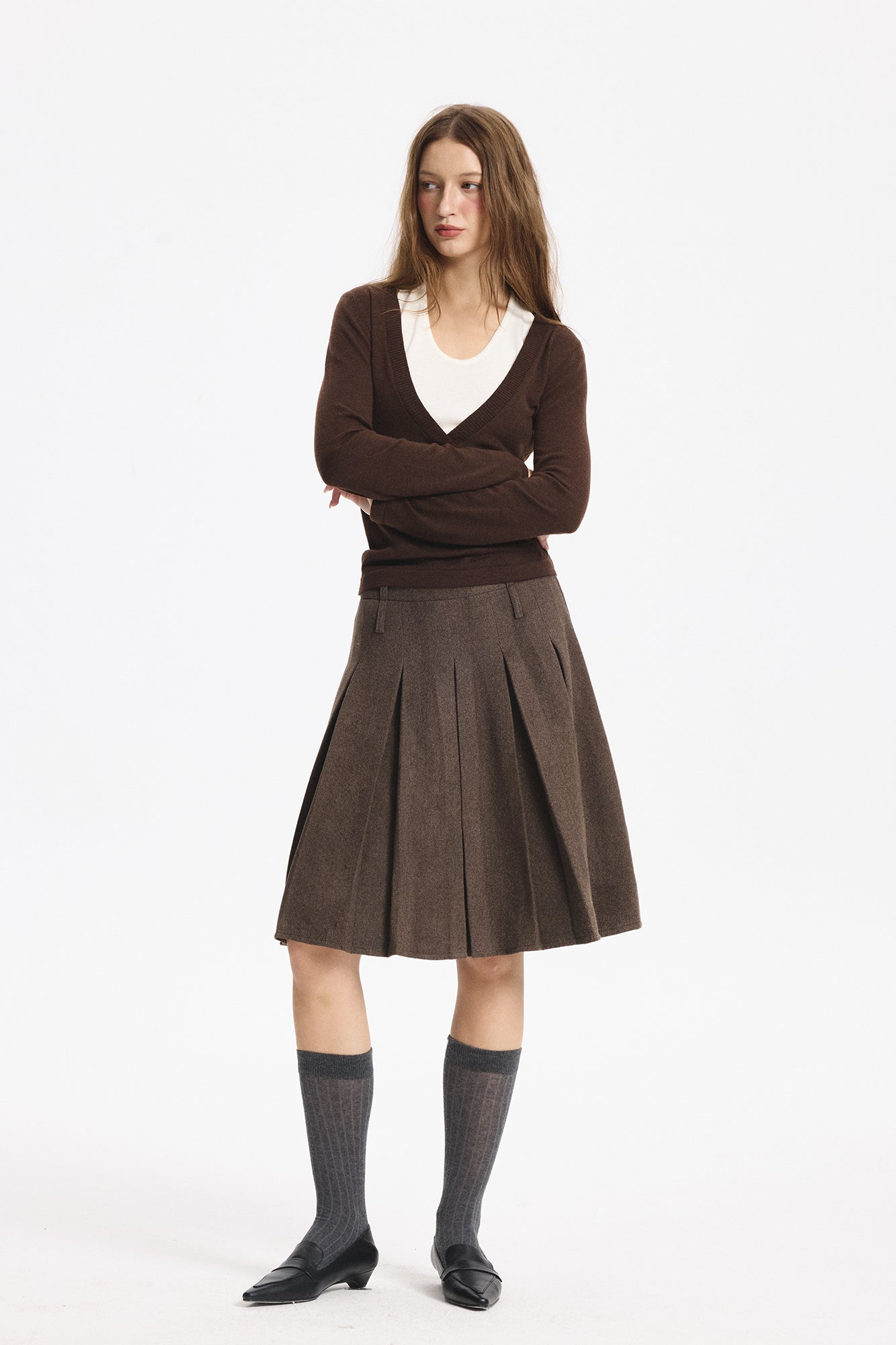 LEONSENSE Layered Cut-Out Tie-Back Top