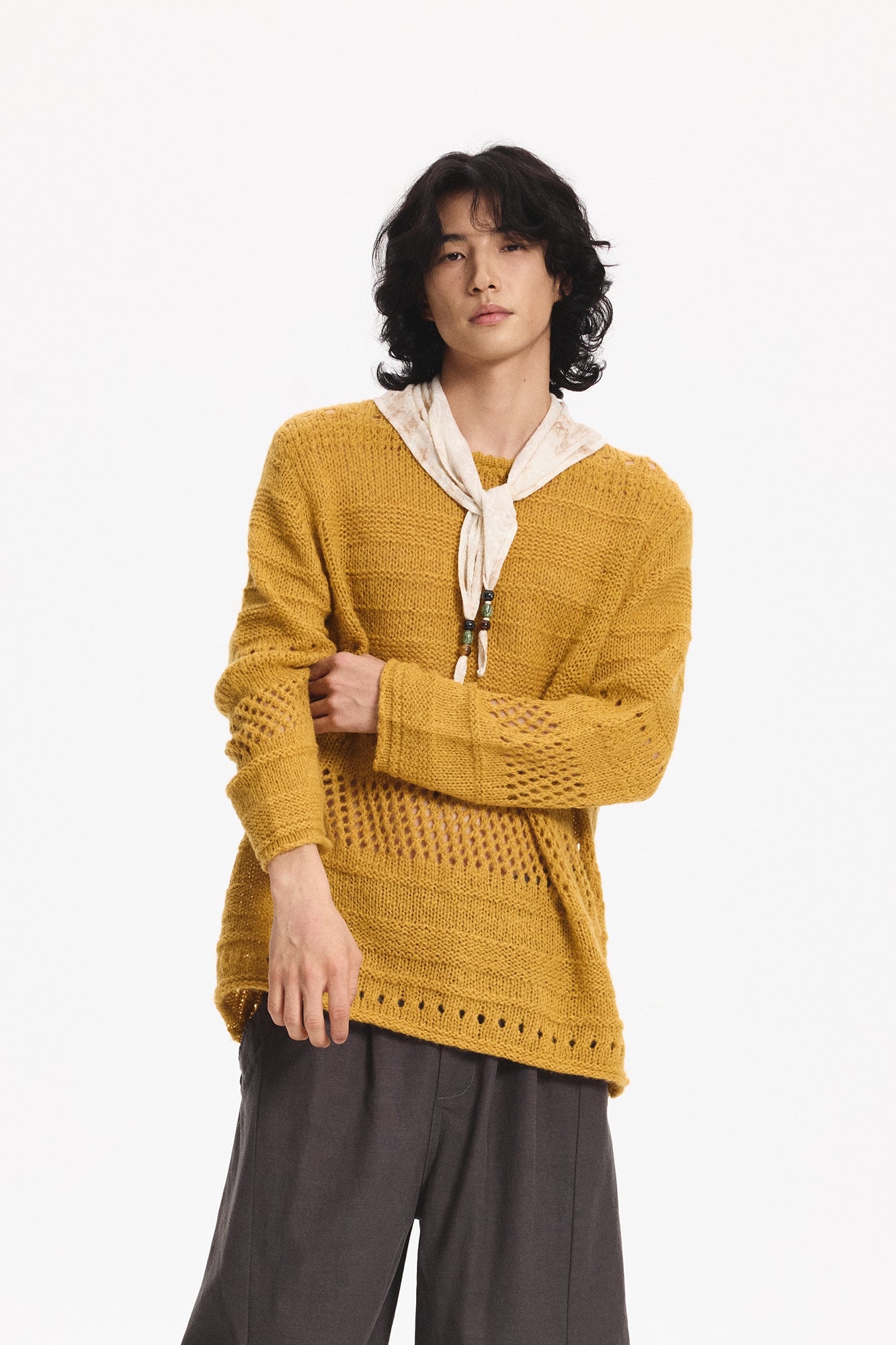 LEONSENSE Mohair-Blend Open-Knit Oversized Sweater