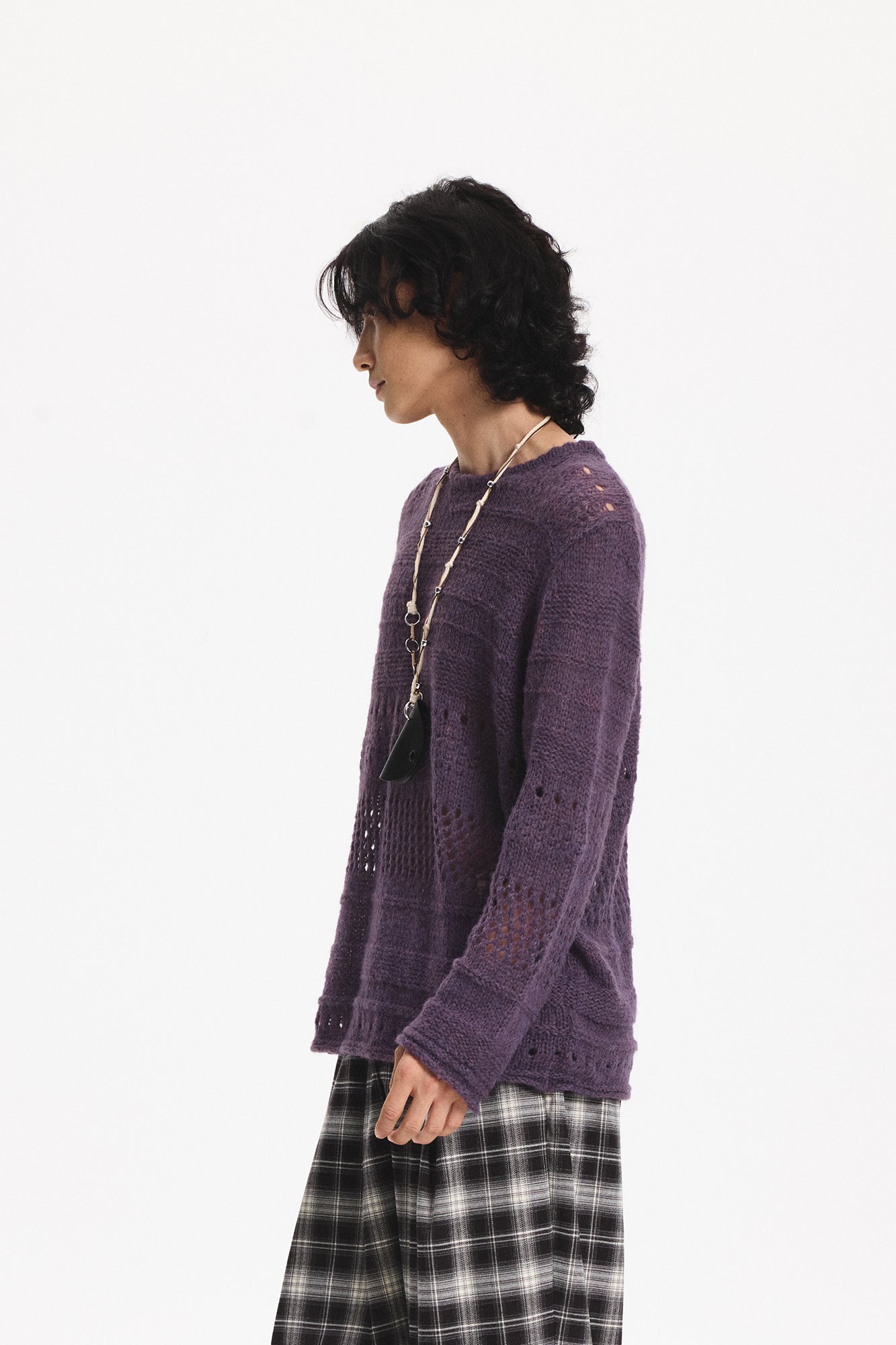 LEONSENSE Mohair-Blend Open-Knit Oversized Sweater
