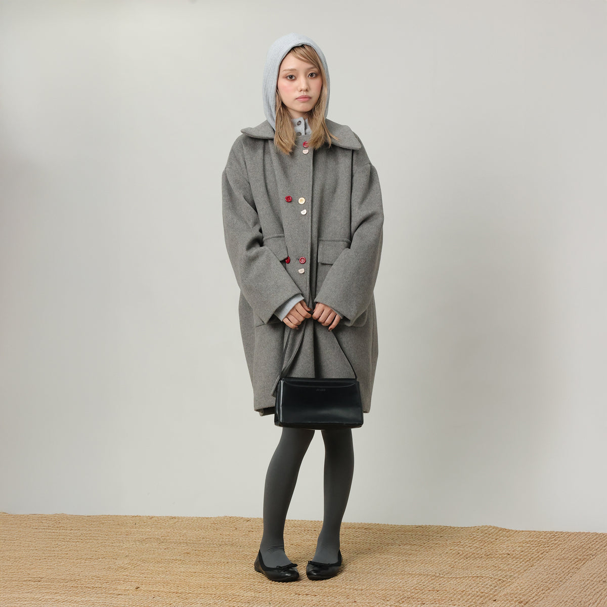 UDON Double-Breasted Wool-Blend Padded Warm Coat