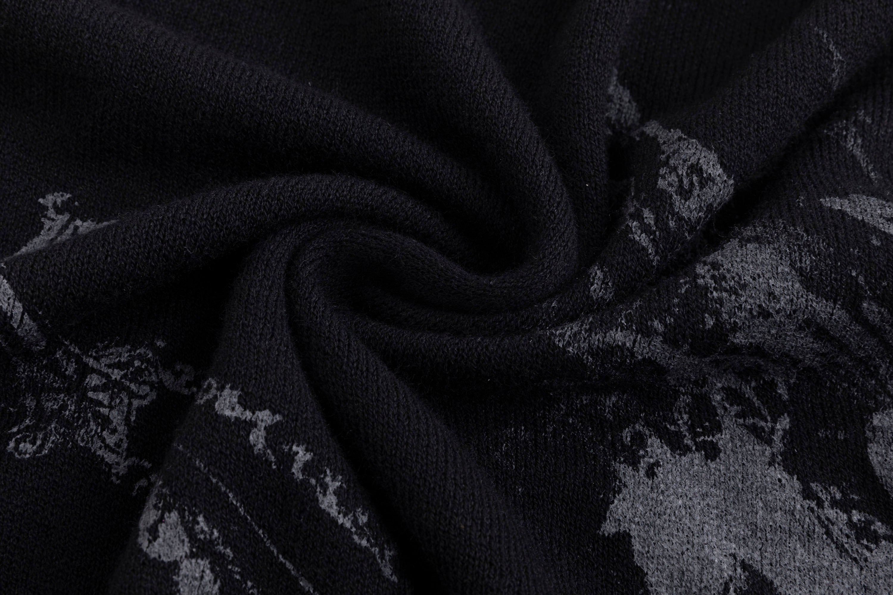 CESTNOUS Gothic Graphic Striped Bat-Sleeve Sweater