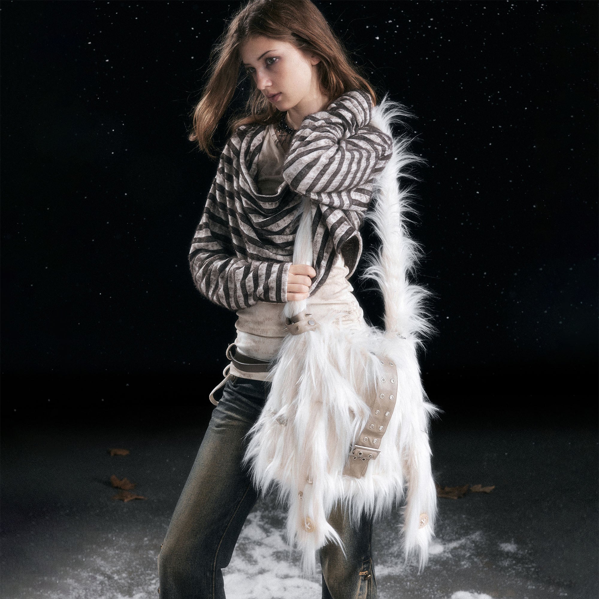 CESTNOUS Fuzzy Faux Fur Crossbody Bag