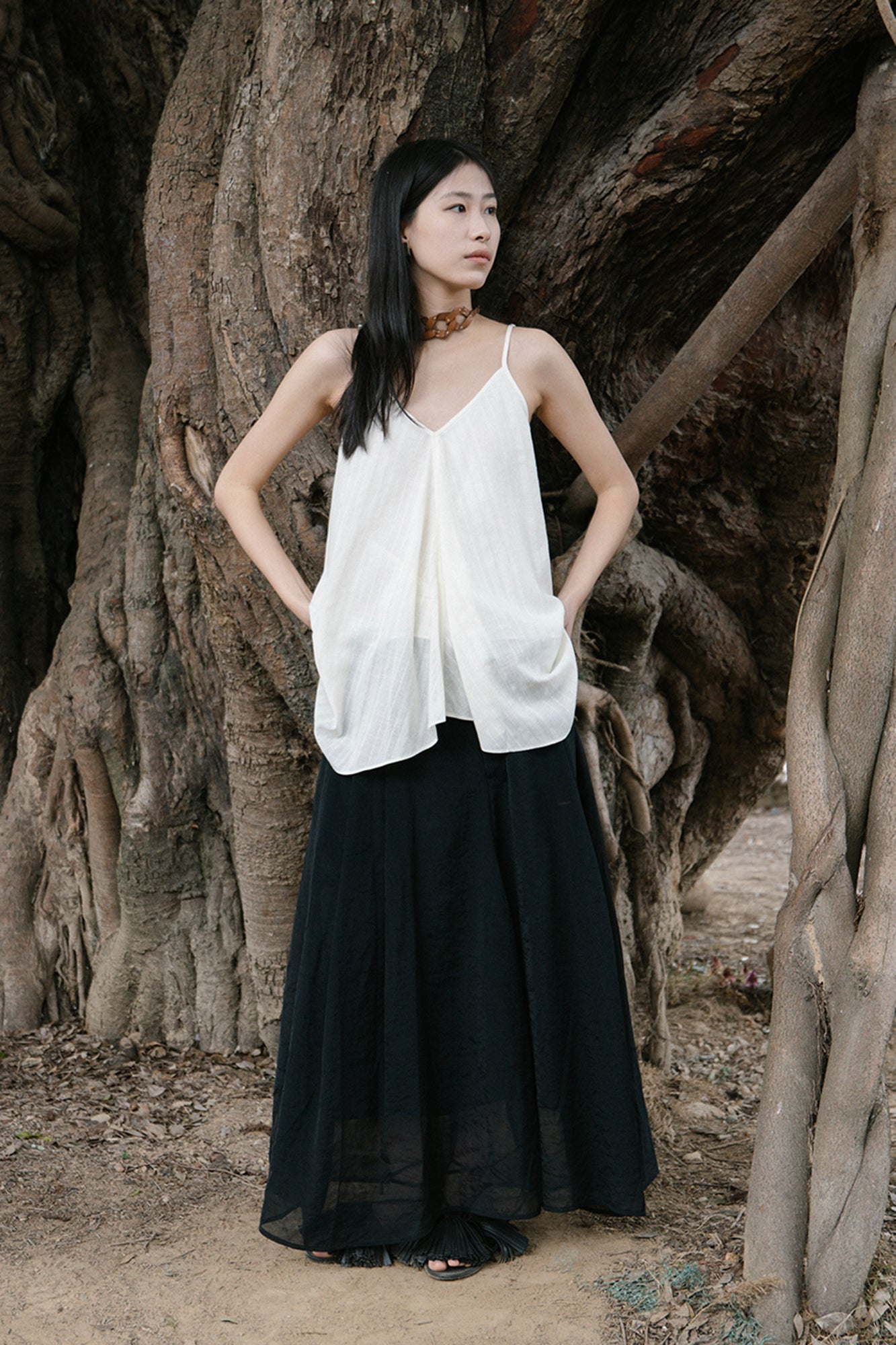 CAIRA Draped Panel Cami Top