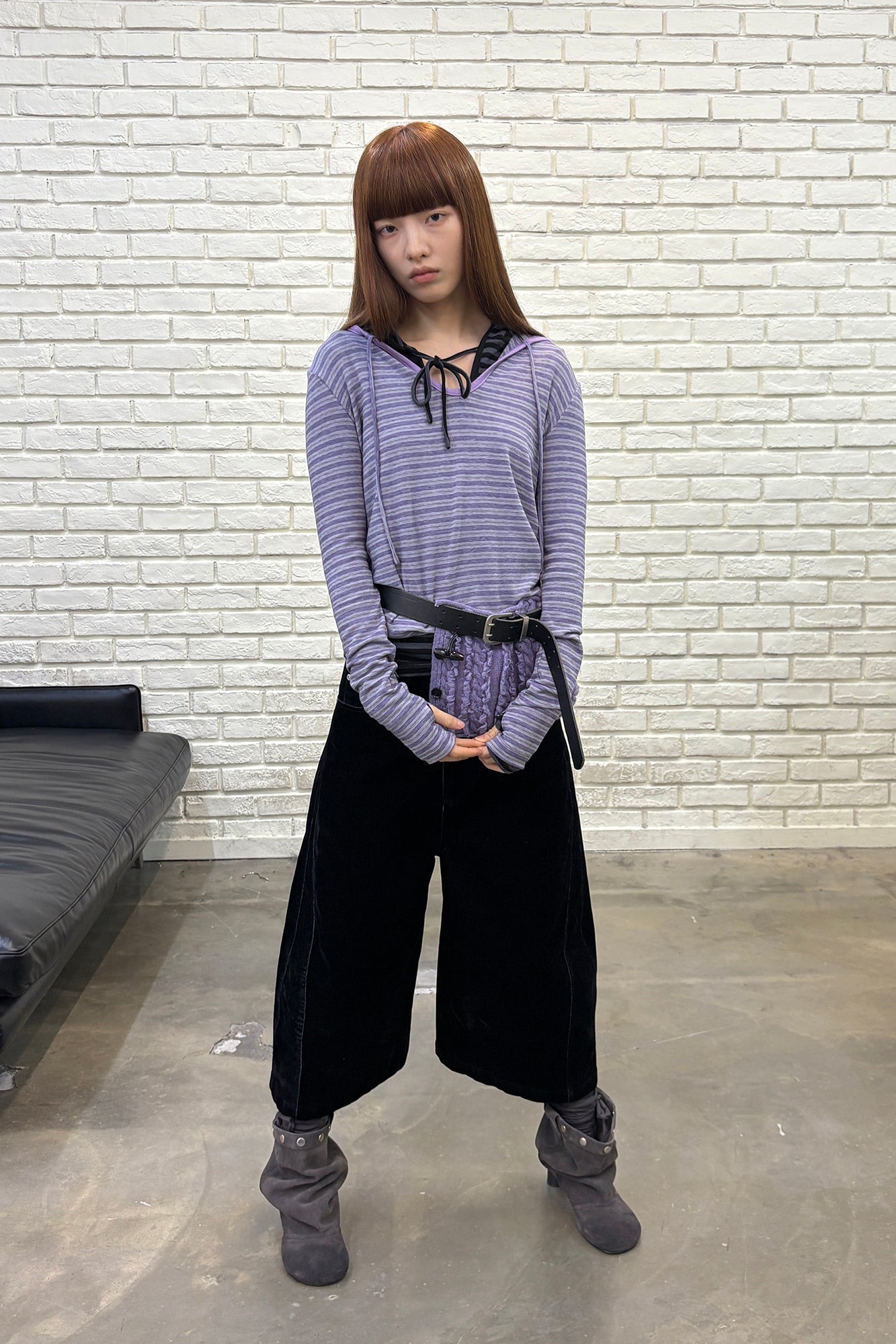 NEVERSEEZ Cropped Wide-Leg Denim Culottes