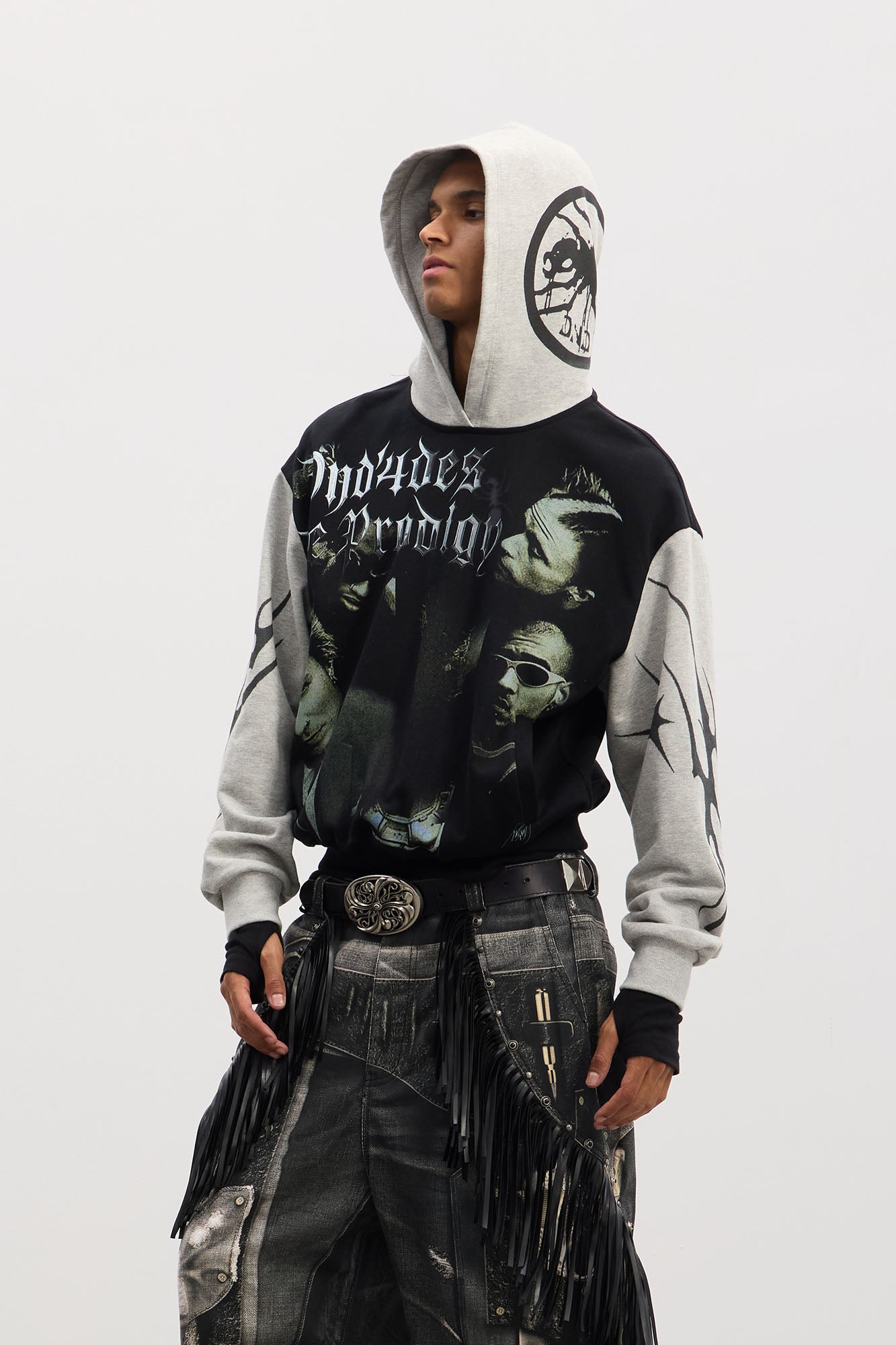 DND4DES Rockstar Full-Print Contrast Hoodie