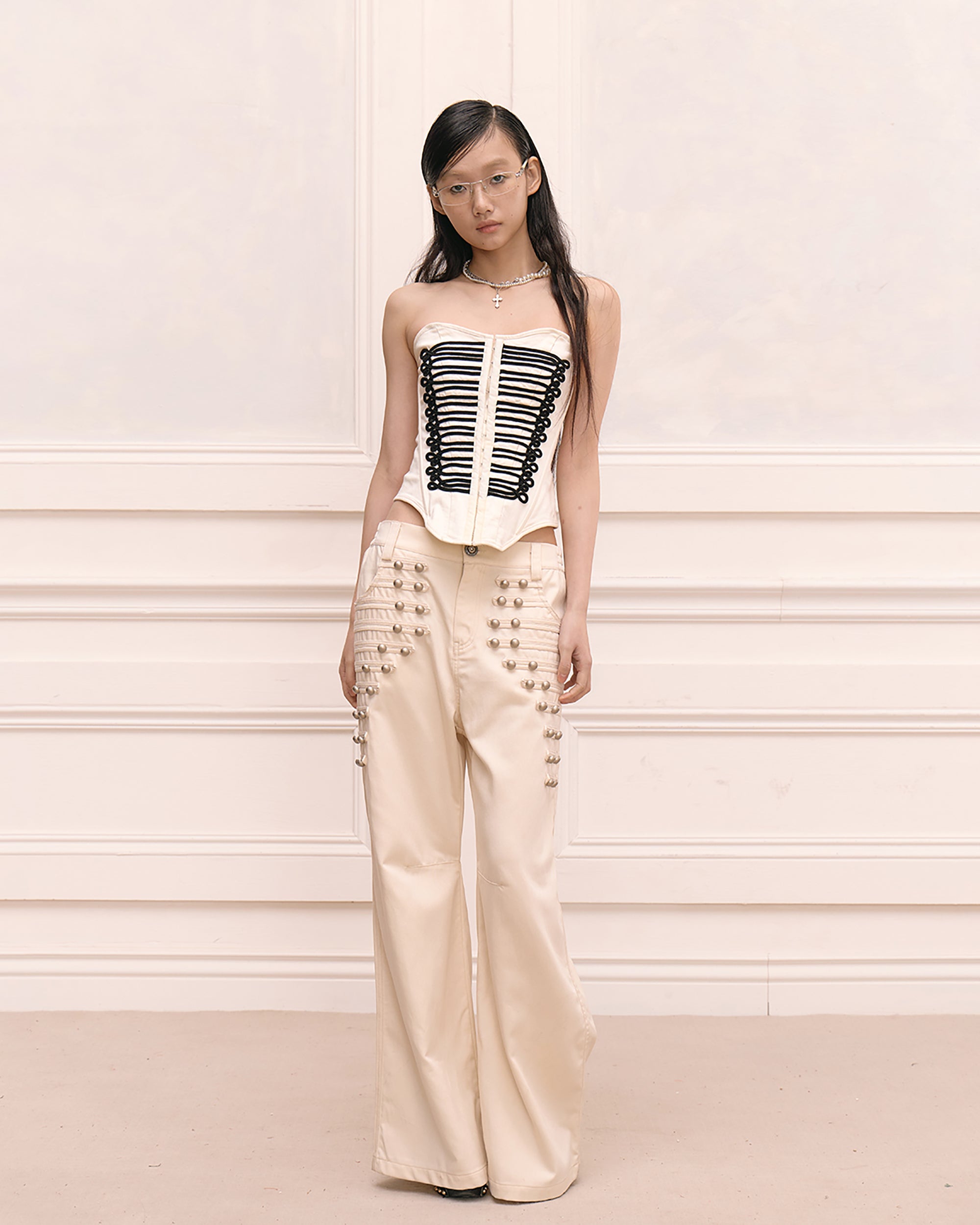 FAYCHUI Baroque Rope-Trim Corset Bustier