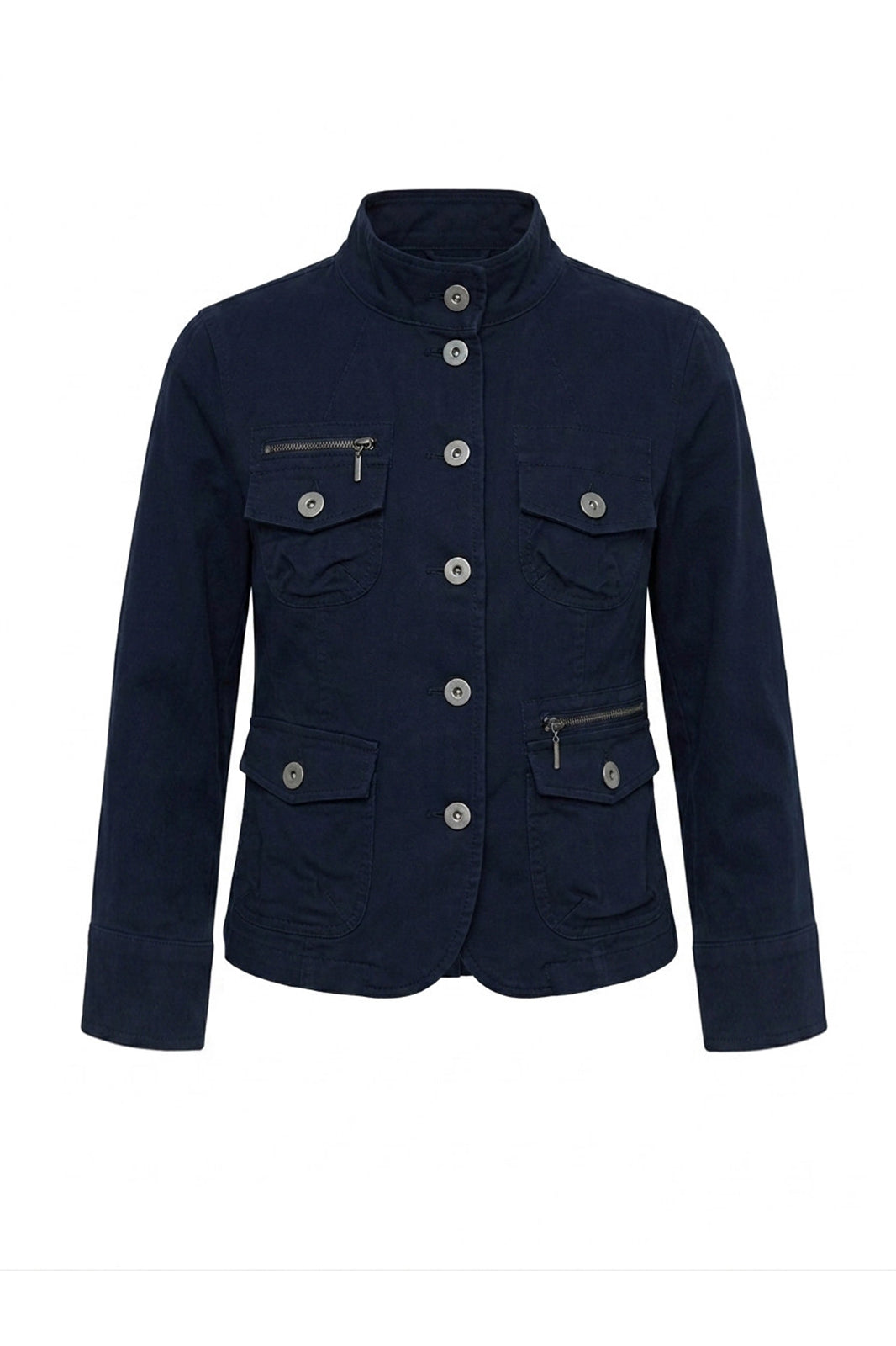 ANTENNA EFFECT Multi-Pocket Zippers Slim Jacket