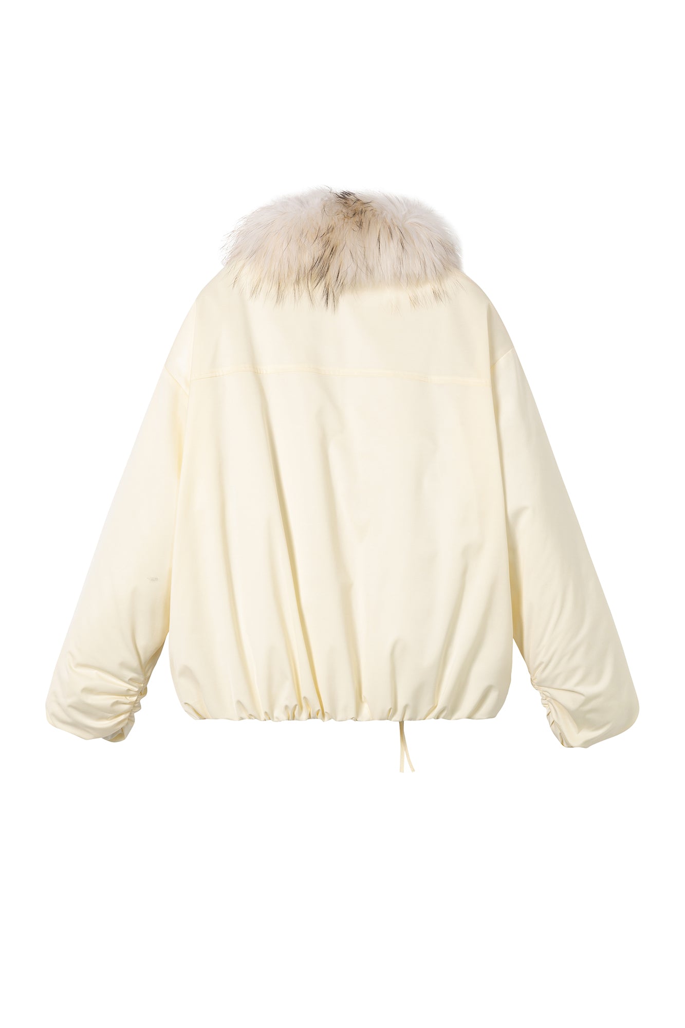 SOFITTE Detachable Faux Fur Trim Drawstring Pocket Jacket