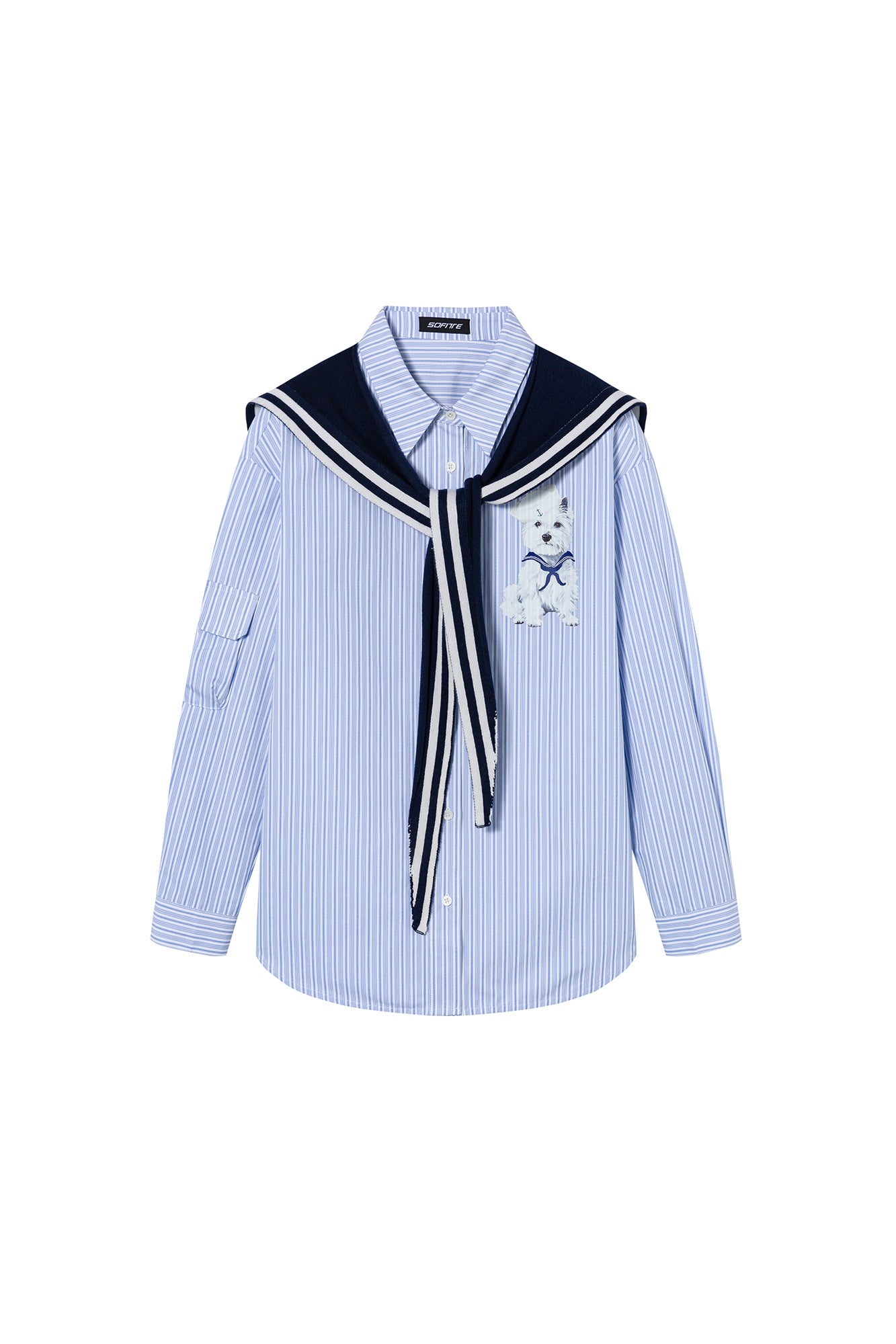 SOFITTE Puppy Graphic Striped Sailor Shirt