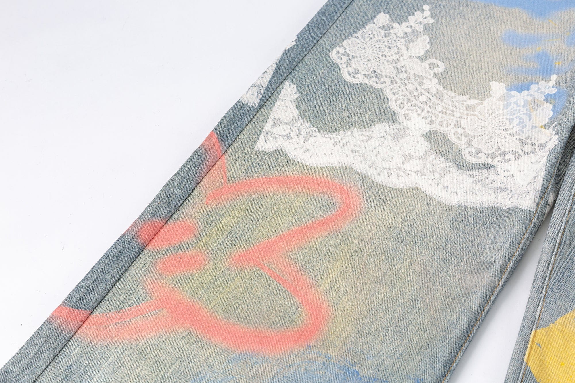 SOFITTE Graffiti Full-Printed Wide-Leg Jeans