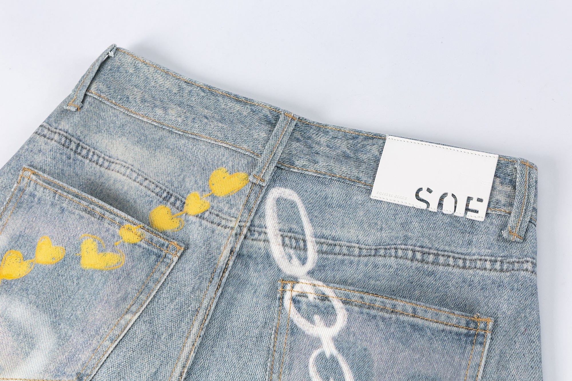 SOFITTE Graffiti Full-Printed Wide-Leg Jeans