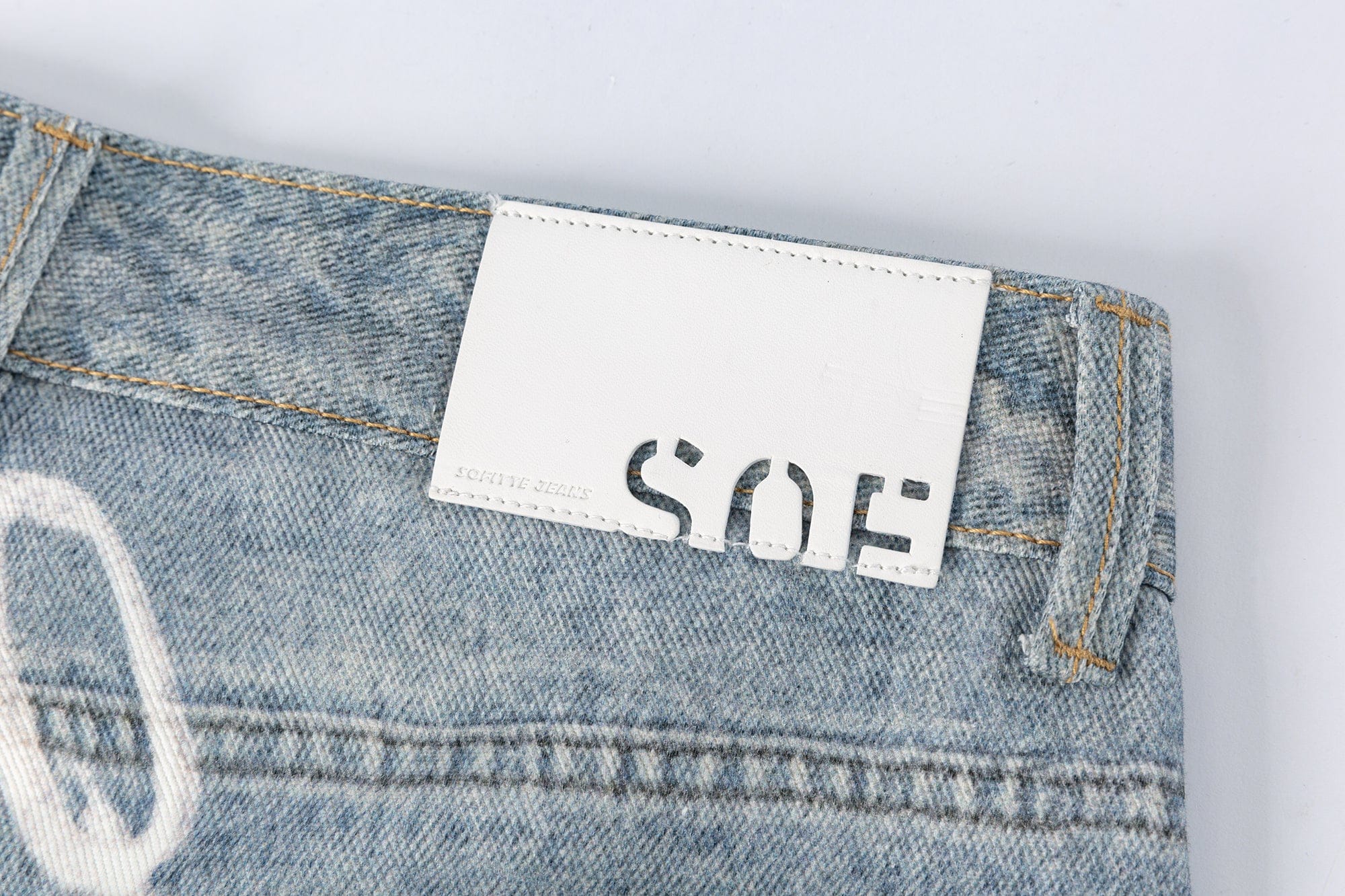 SOFITTE Graffiti Full-Printed Wide-Leg Jeans