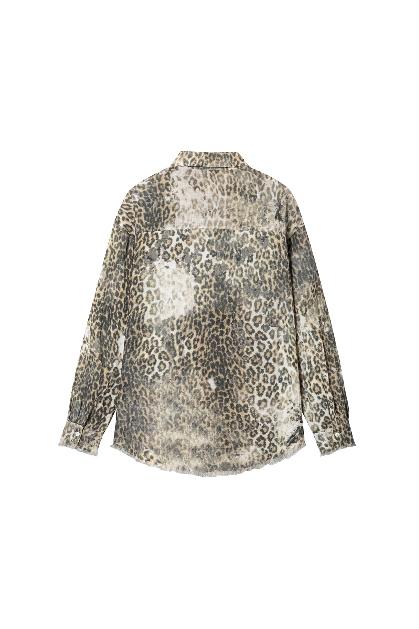 SOFITTE Distressed Leopard Raw Edge Shirt