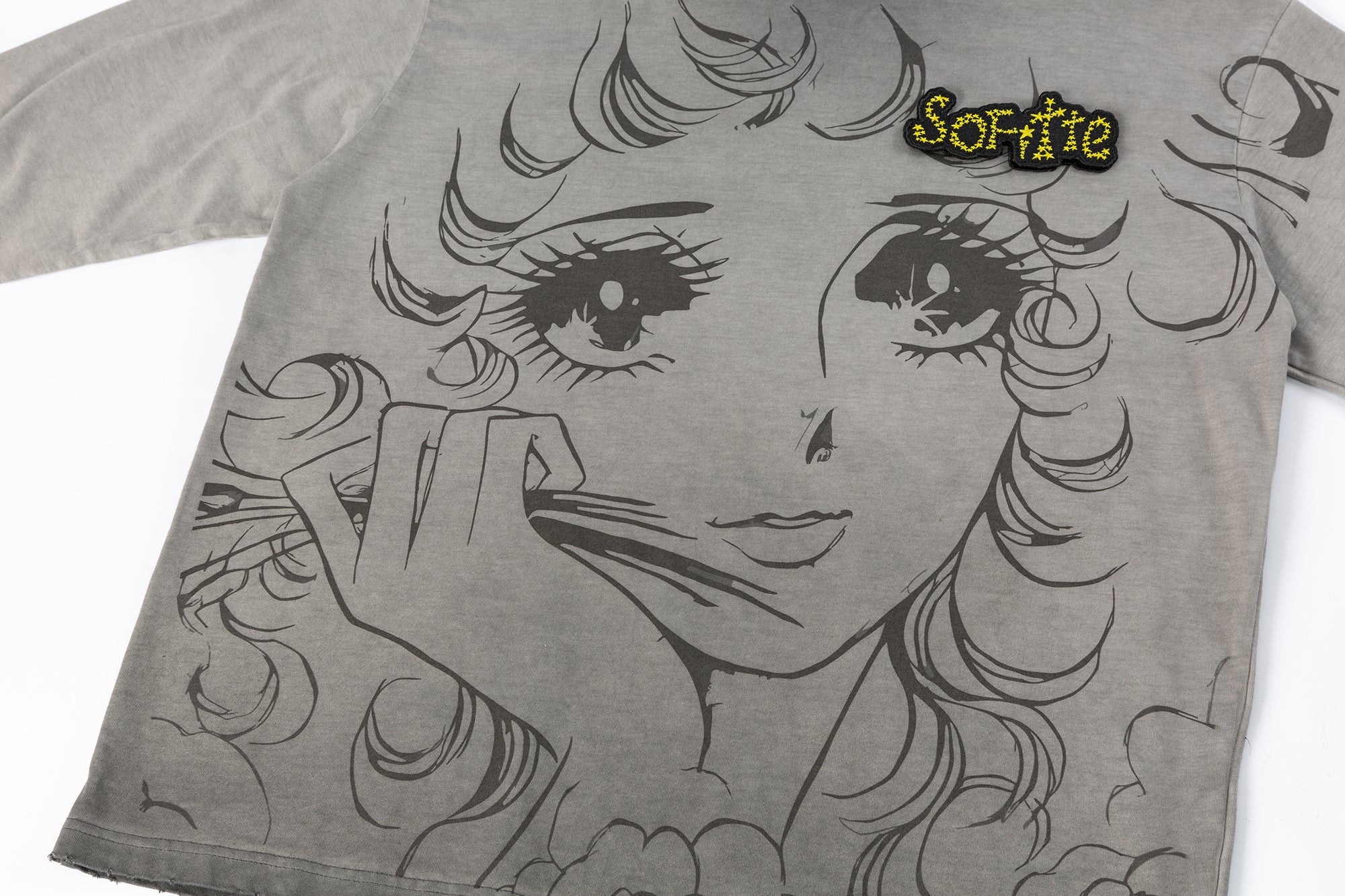 SOFITTE Manga Girl Graphic Washed Long-Sleeve Tee