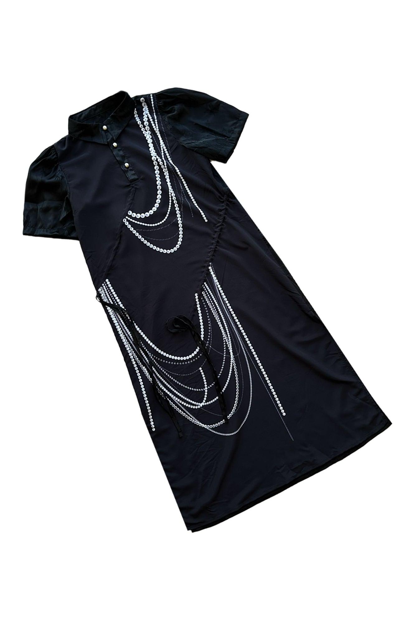 NOPMOB Pearl Graphic Drawstring Midi Dress