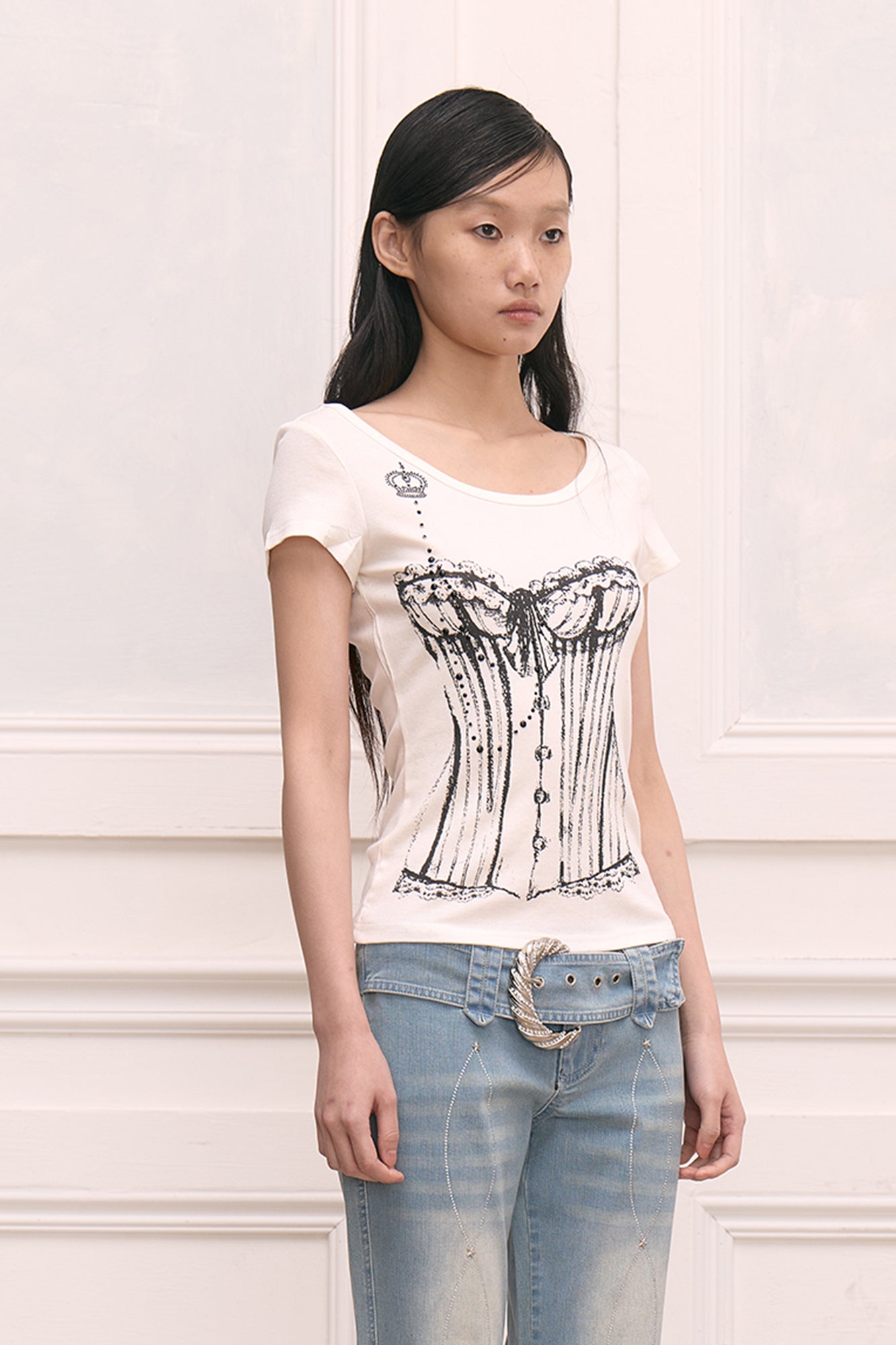 FAYCHUI Corset Graphic T-Shirt