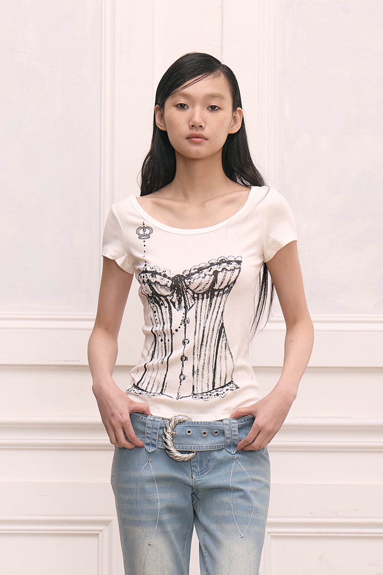 FAYCHUI Corset Graphic T-Shirt