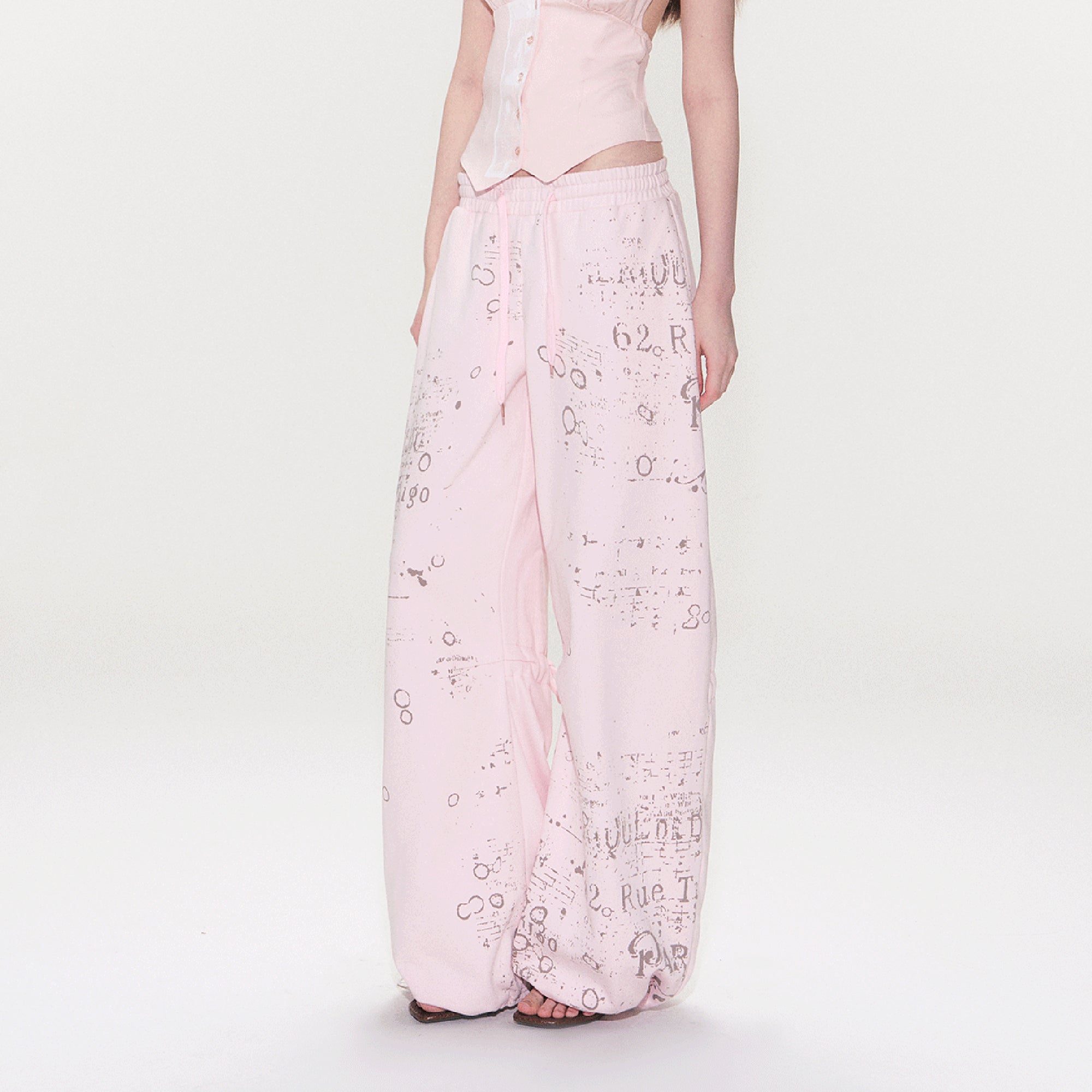 THE NEVERMORE Graphic Drawstring Oversized Pants