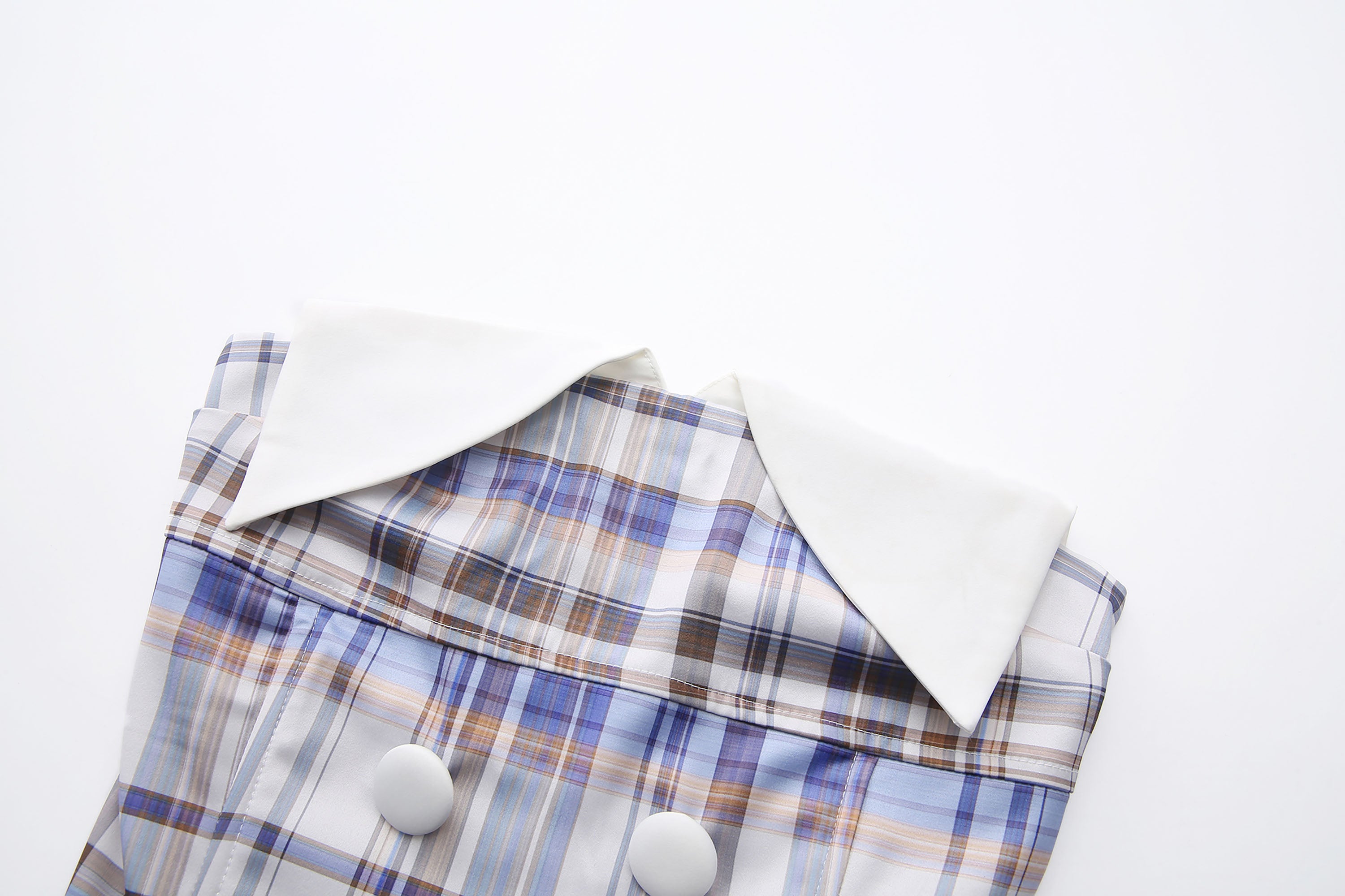 NEVER OFFEND L ANGEL Preppy Plaid Strapless Top & Skorts