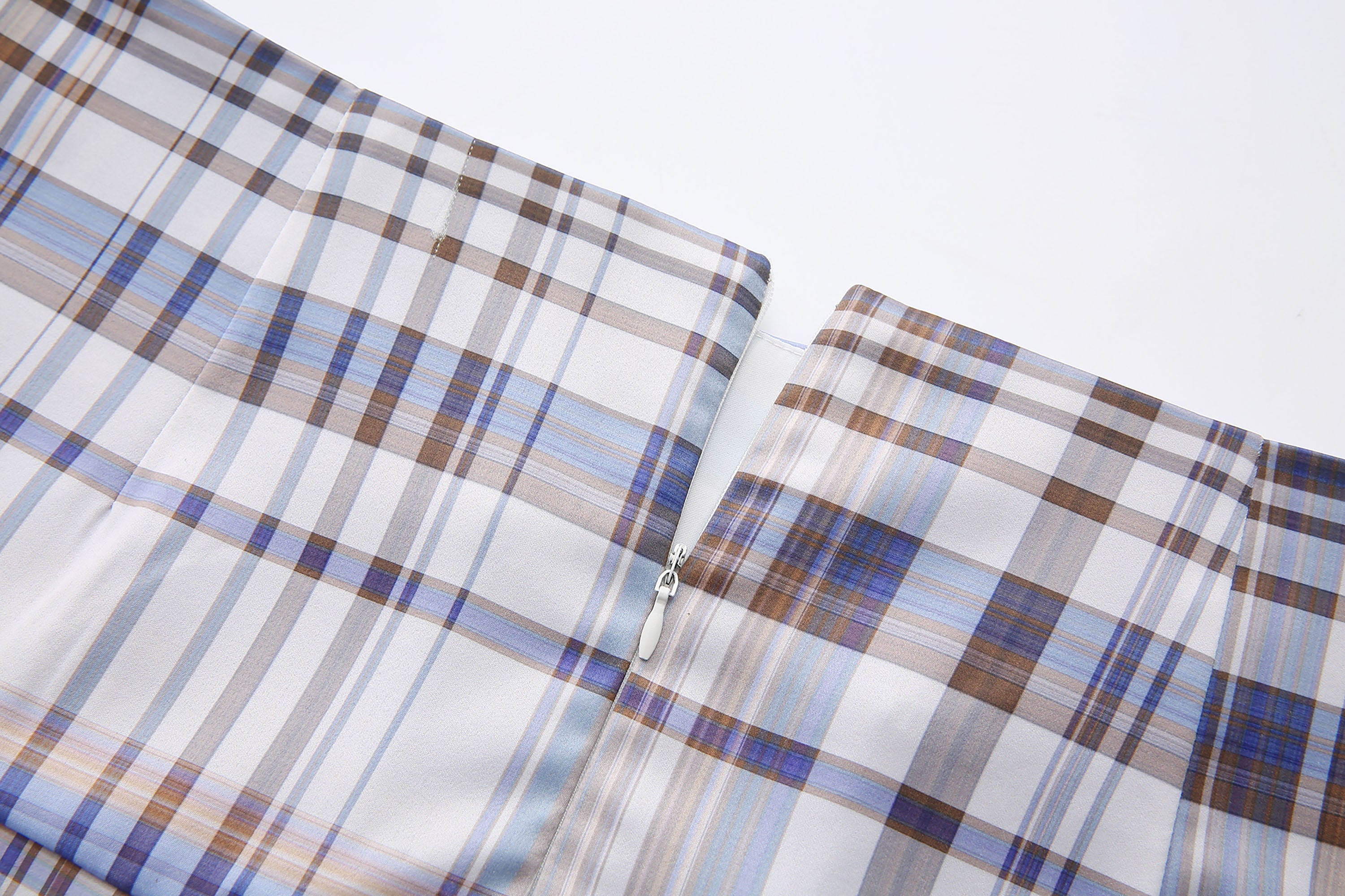 NEVER OFFEND L ANGEL Preppy Plaid Strapless Top & Skorts