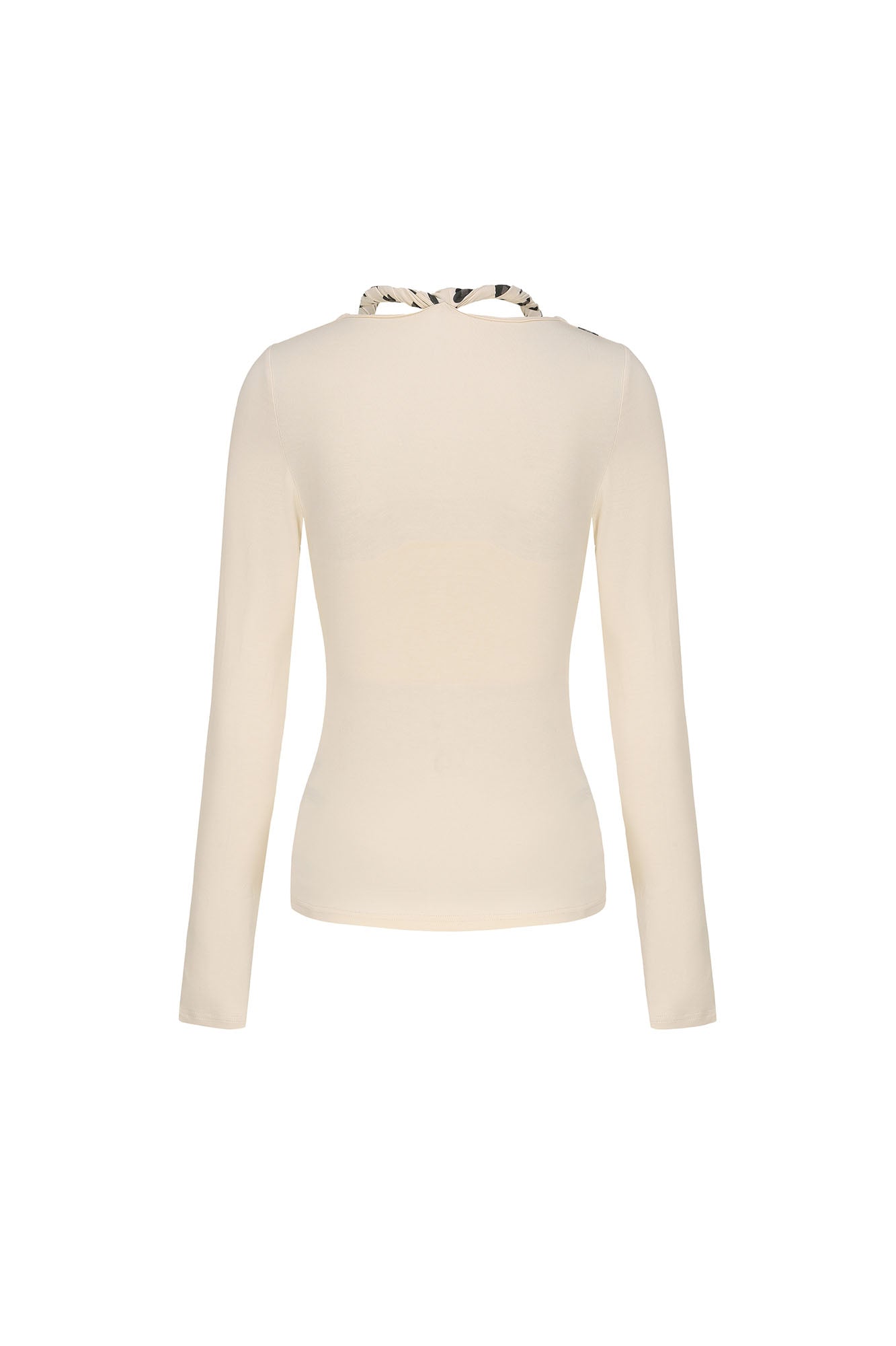 NEVER OFFEND L ANGEL Leopard-Draped Twisted Off-Shoulder Top