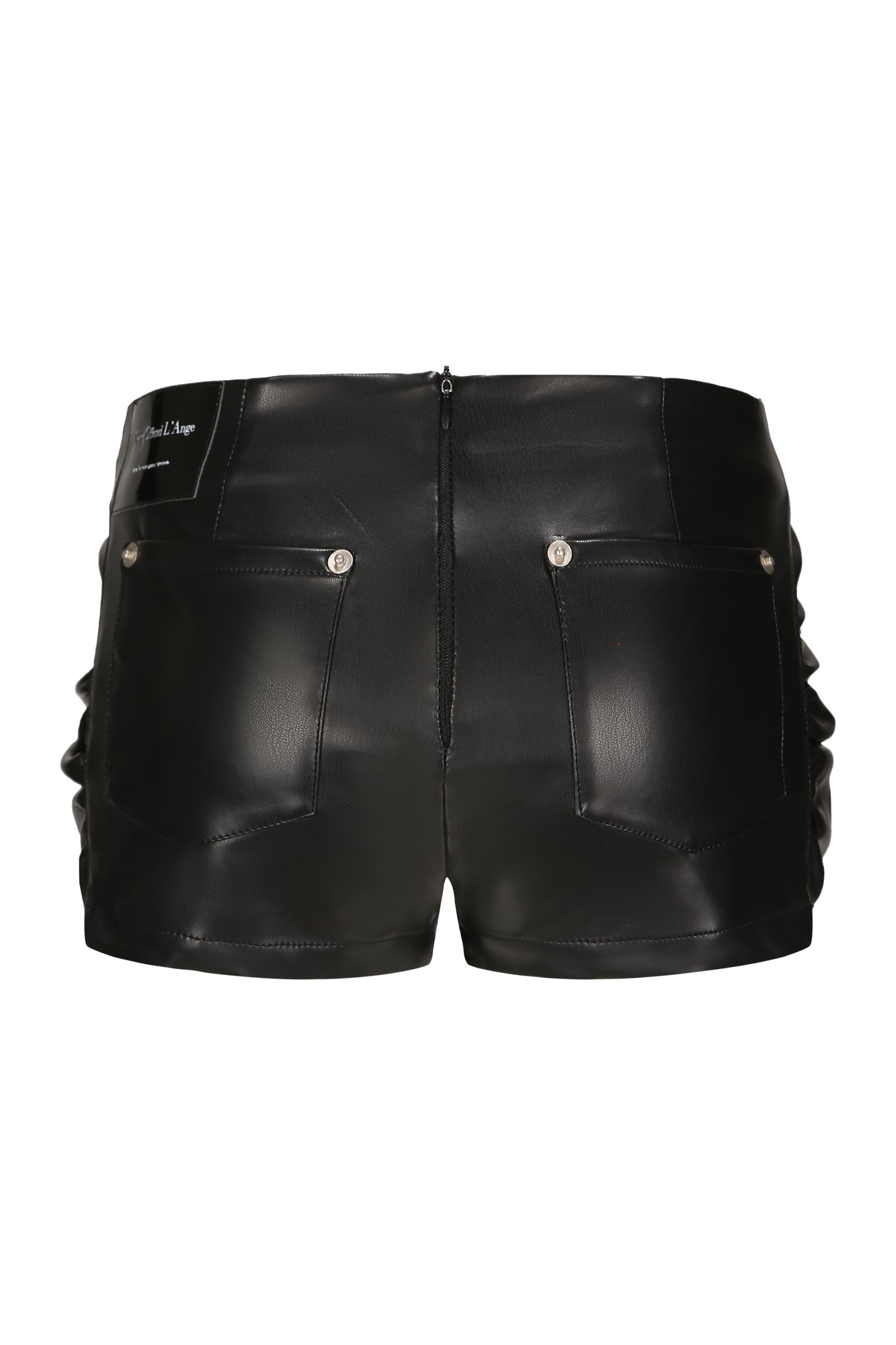 NEVER OFFEND L ANGEL Grommet-Waist Ruched Hot Shorts