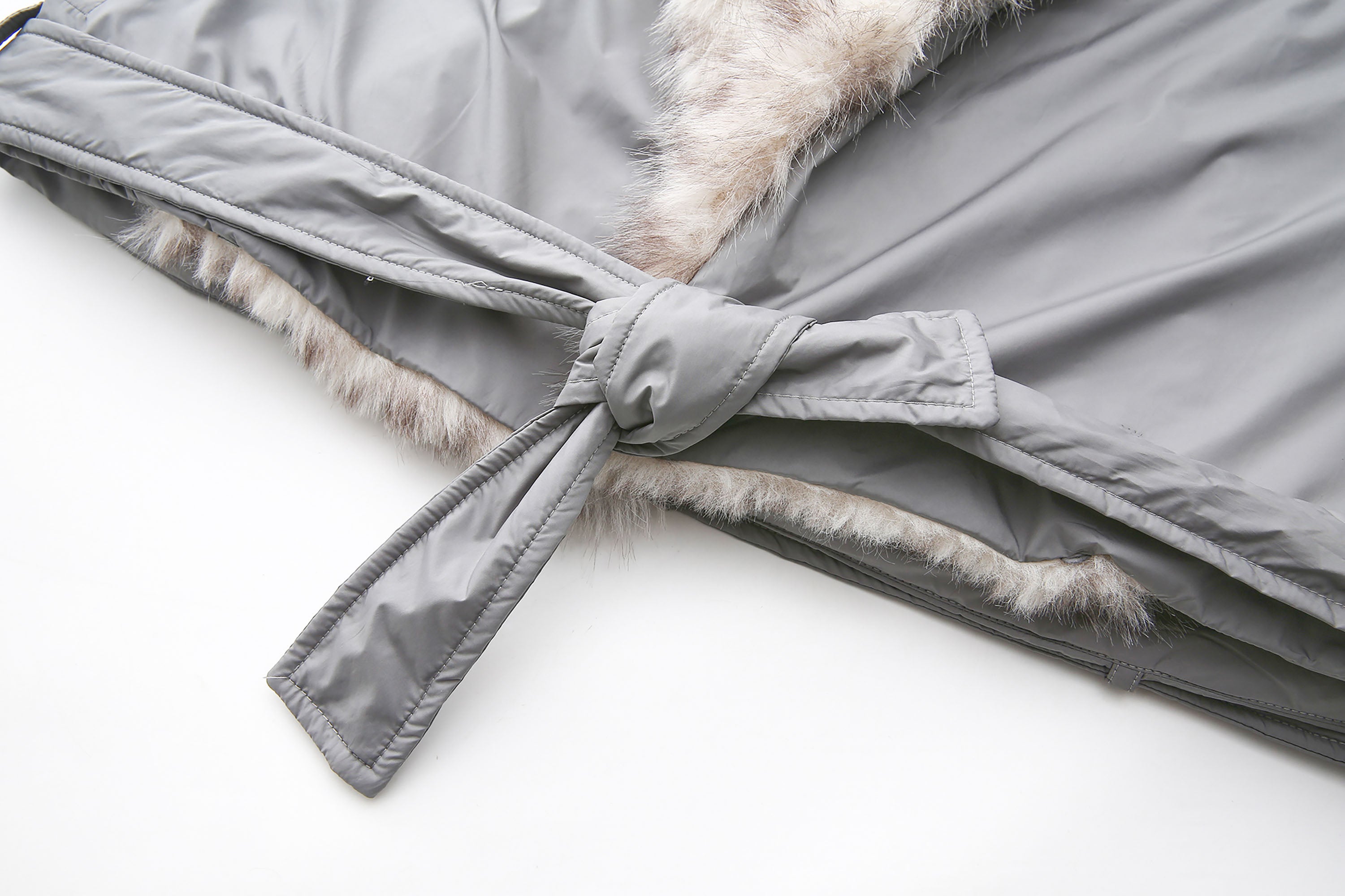 NEVER OFFEND L ANGEL Fuzzy Faux Fur V-Panel Oversized Jacket