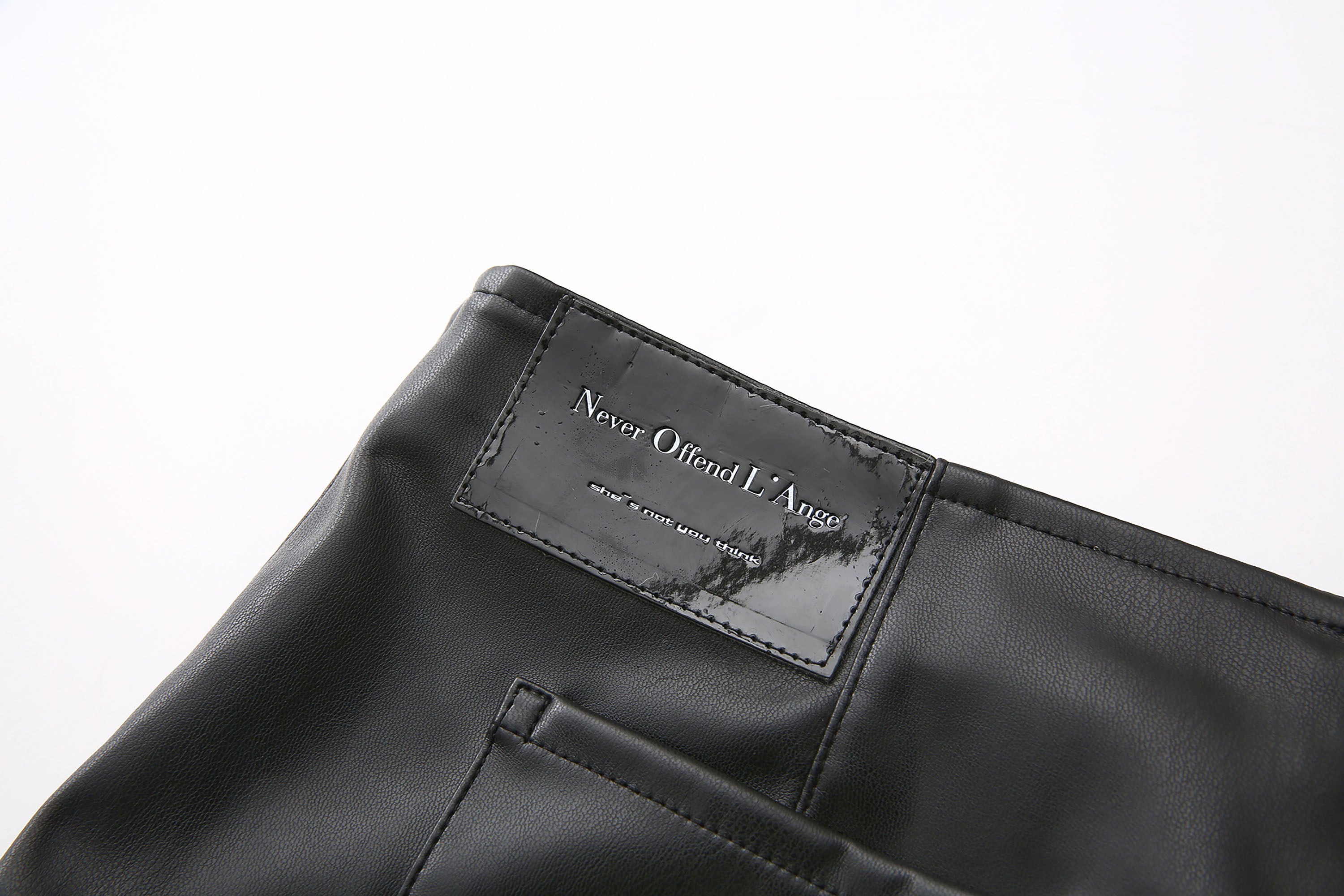 NEVER OFFEND L ANGEL Pleated Faux Leather Shorts