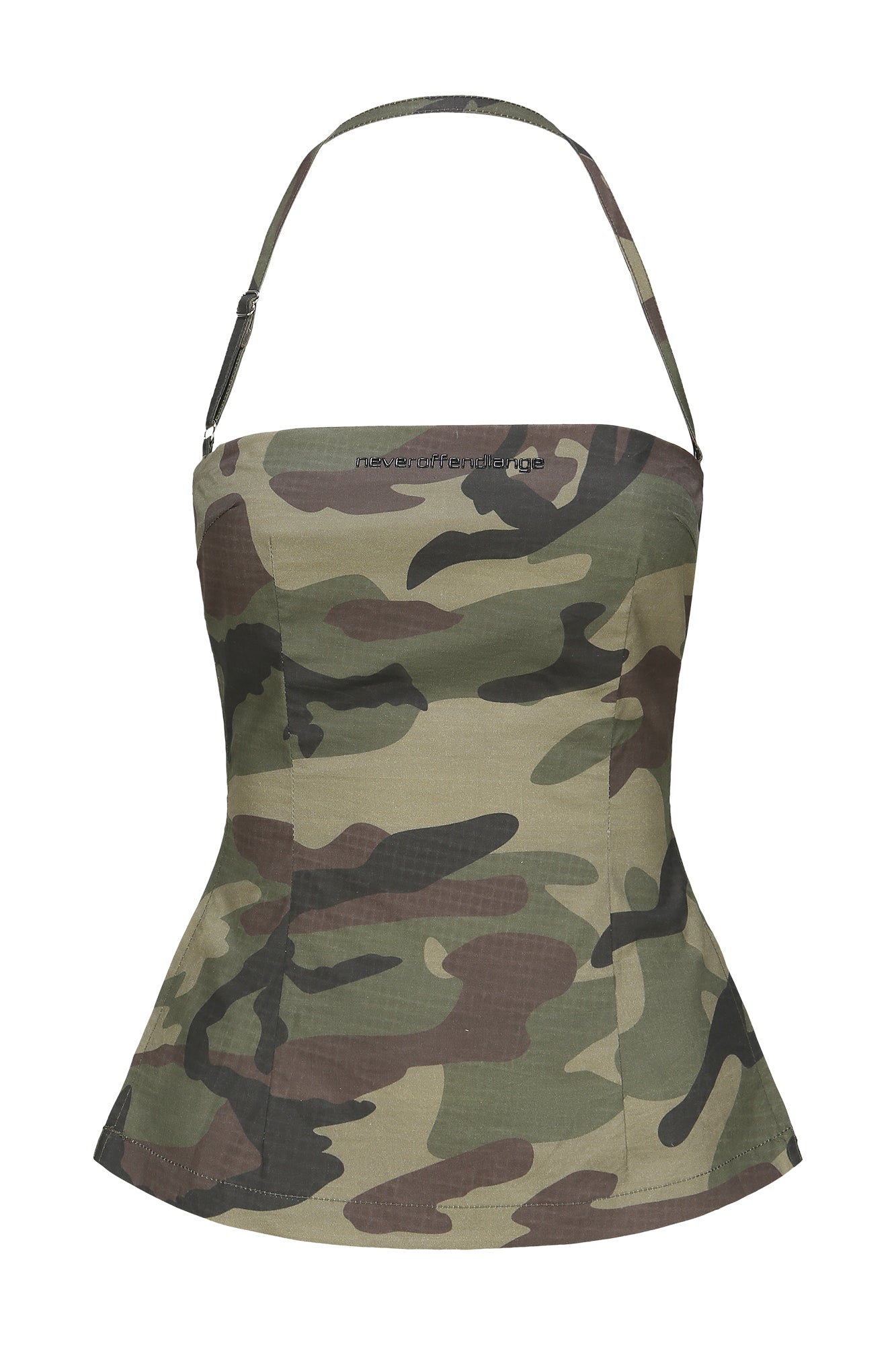 NEVER OFFEND L ANGEL Cut-Out Backless Halter Top