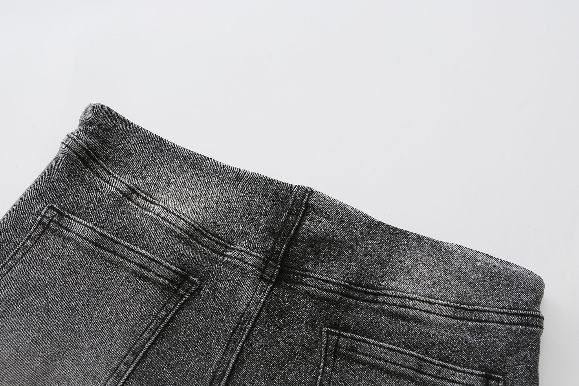 NEVER OFFEND L ANGEL Grommet-Paneled Washed Denim Hot Shorts