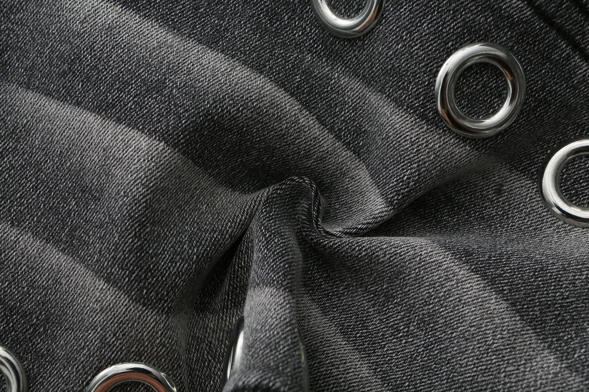 NEVER OFFEND L ANGEL Grommet-Paneled Washed Denim Hot Shorts