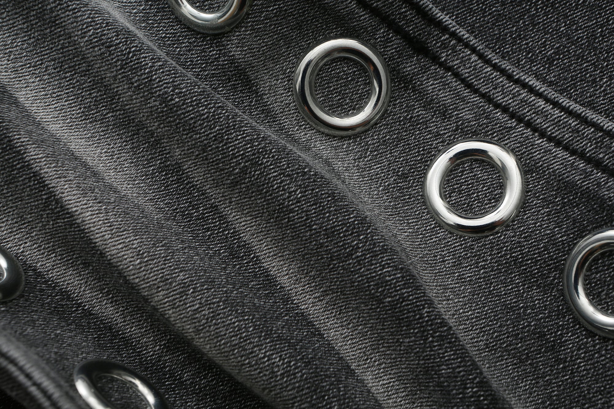 NEVER OFFEND L ANGEL Grommet-Paneled Washed Denim Hot Shorts