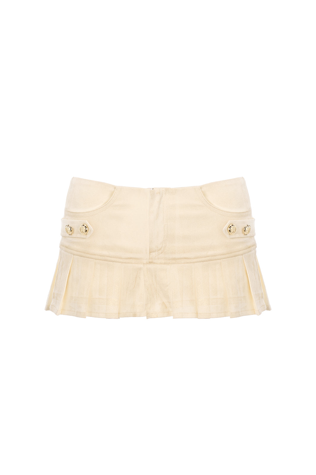 JYOSEI Choker-Collar Zip-Up Top & Pleated Mini Skirt Set