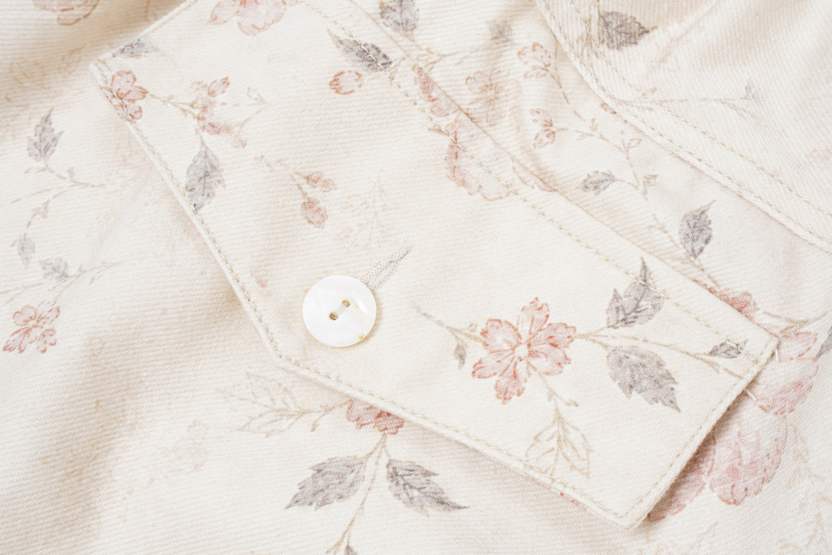 FAYCHUI Full-Print Floral Low-Rise Cargo Straight-Leg Pants